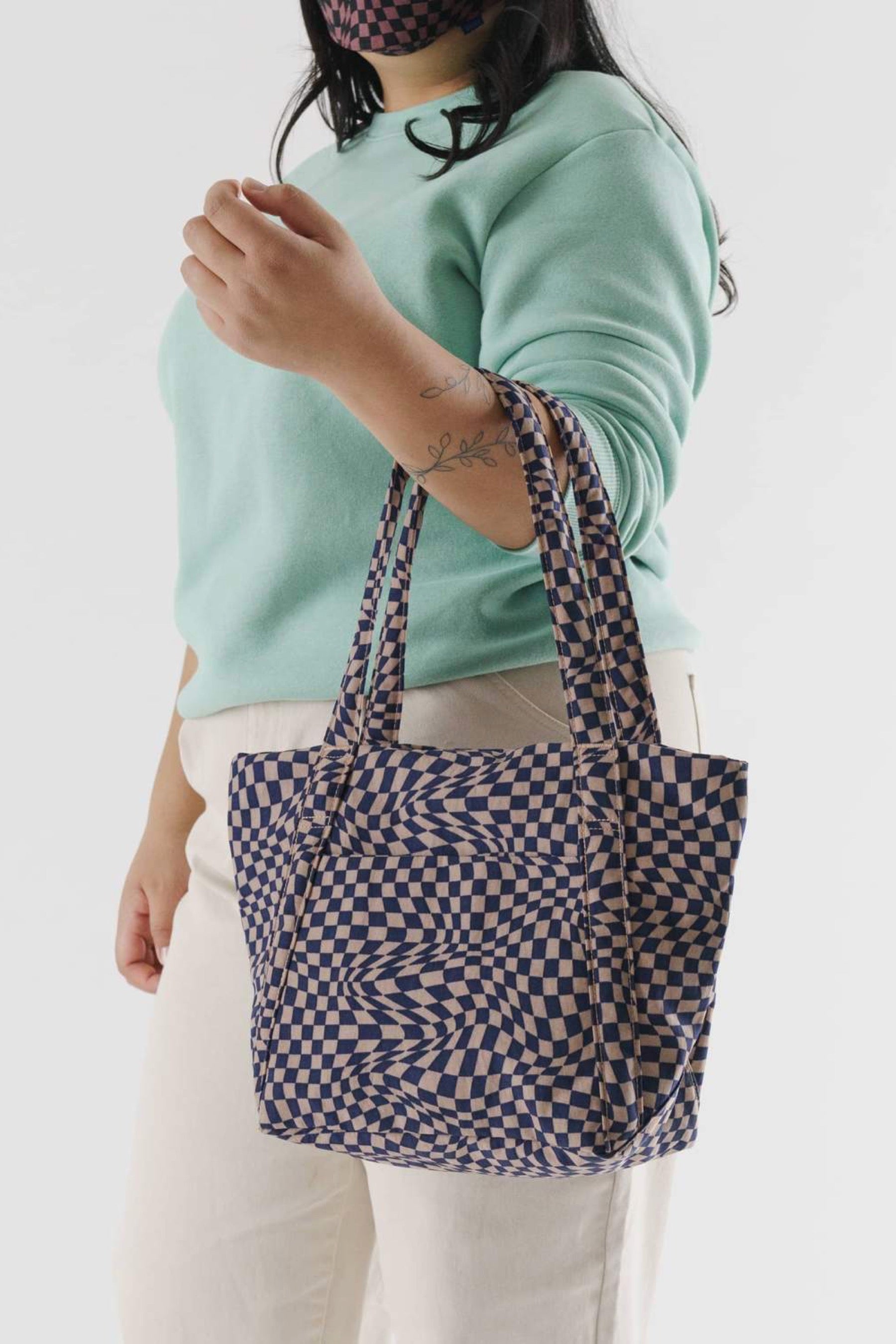 Indigo Trippy Checker Mini Cloud Bag