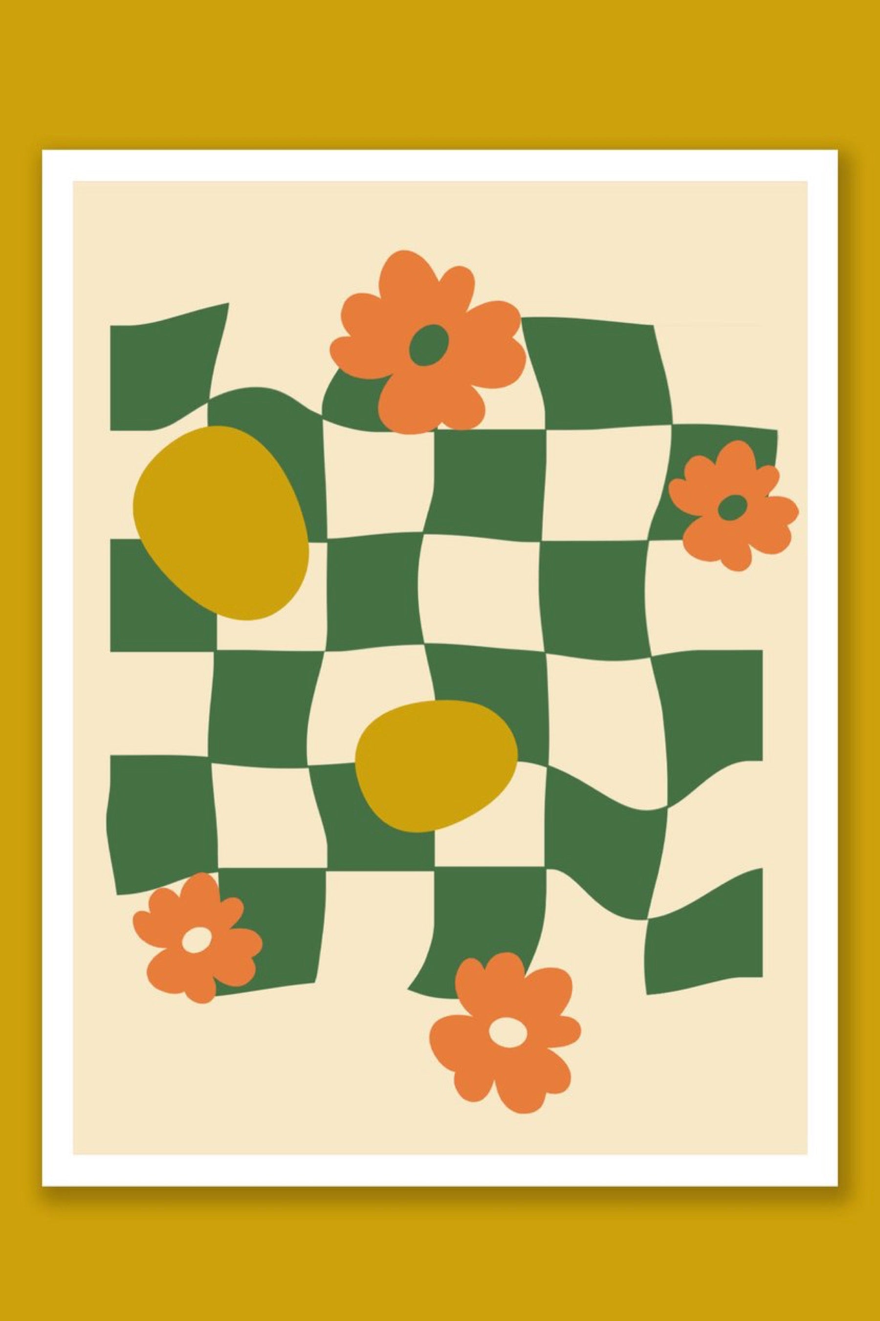 Checkered Flower Print
