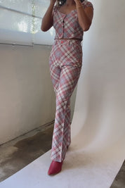 Pomegranate Plaid Bootcut Pant