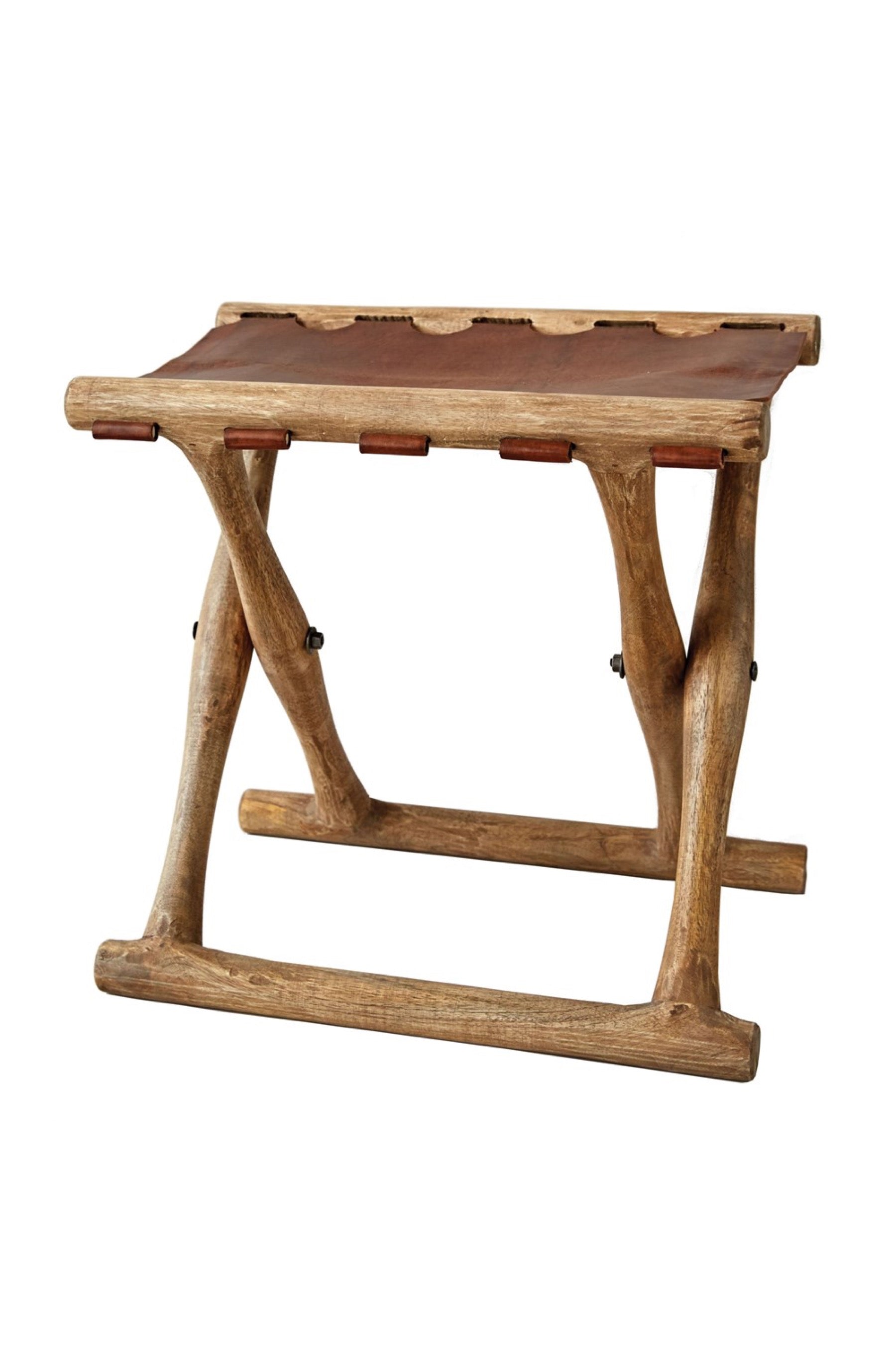 Leather Folding Stool
