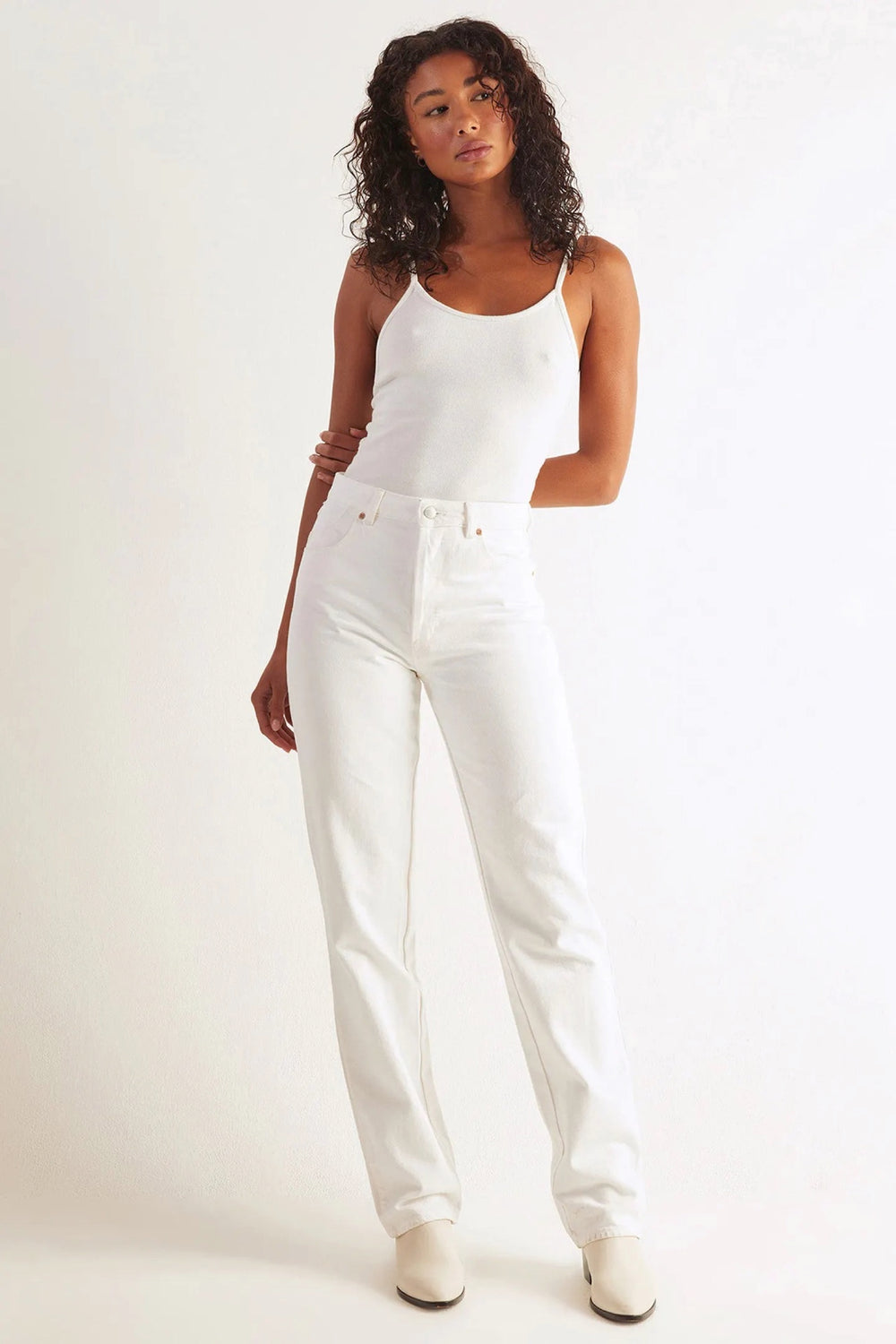 Vintage White Classic Straight Jeans