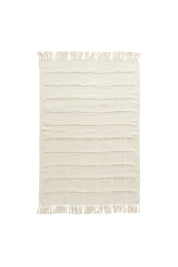 Cream Chenille Stitched Throw