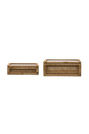 Rattan Lidded Box