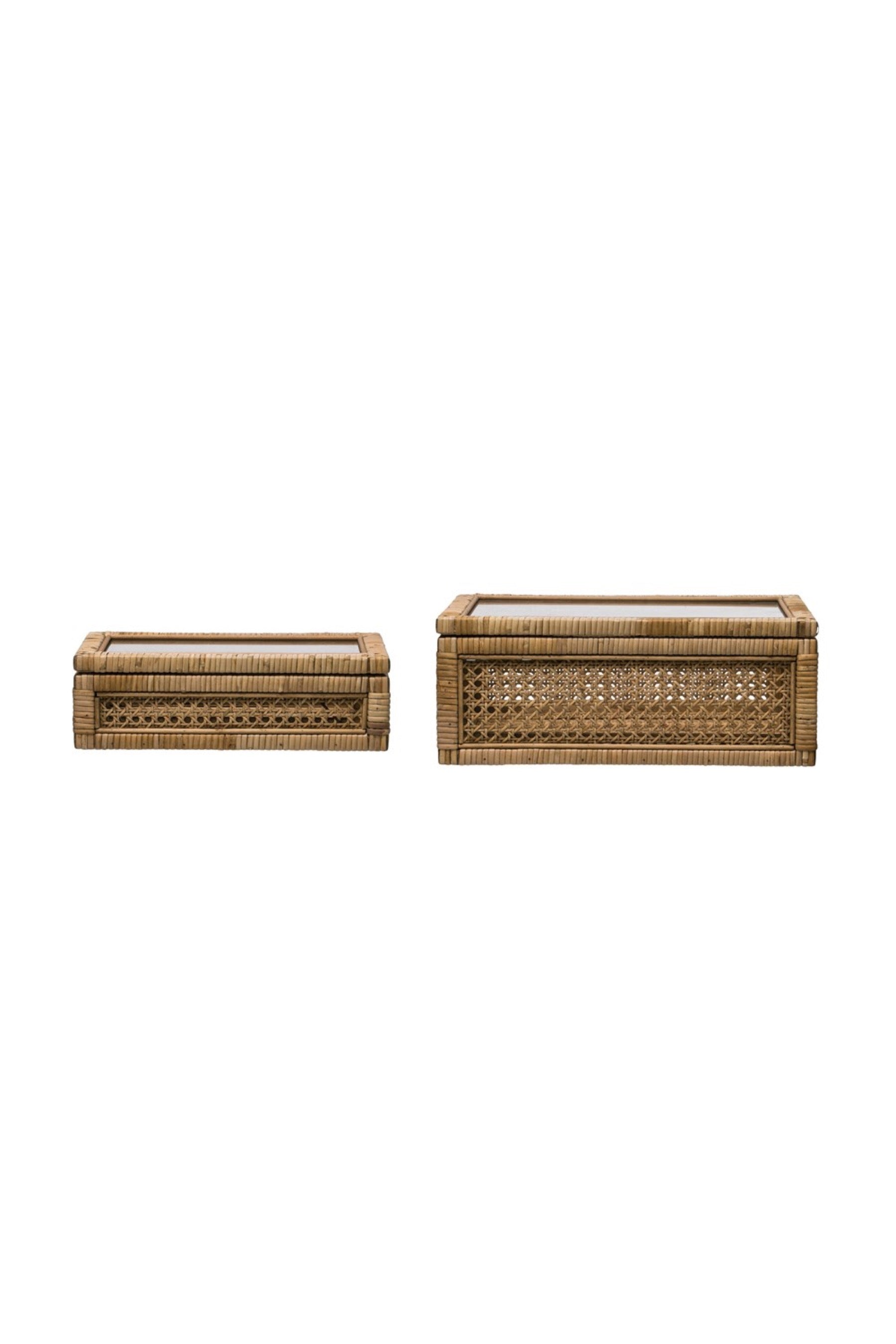 Rattan Lidded Box
