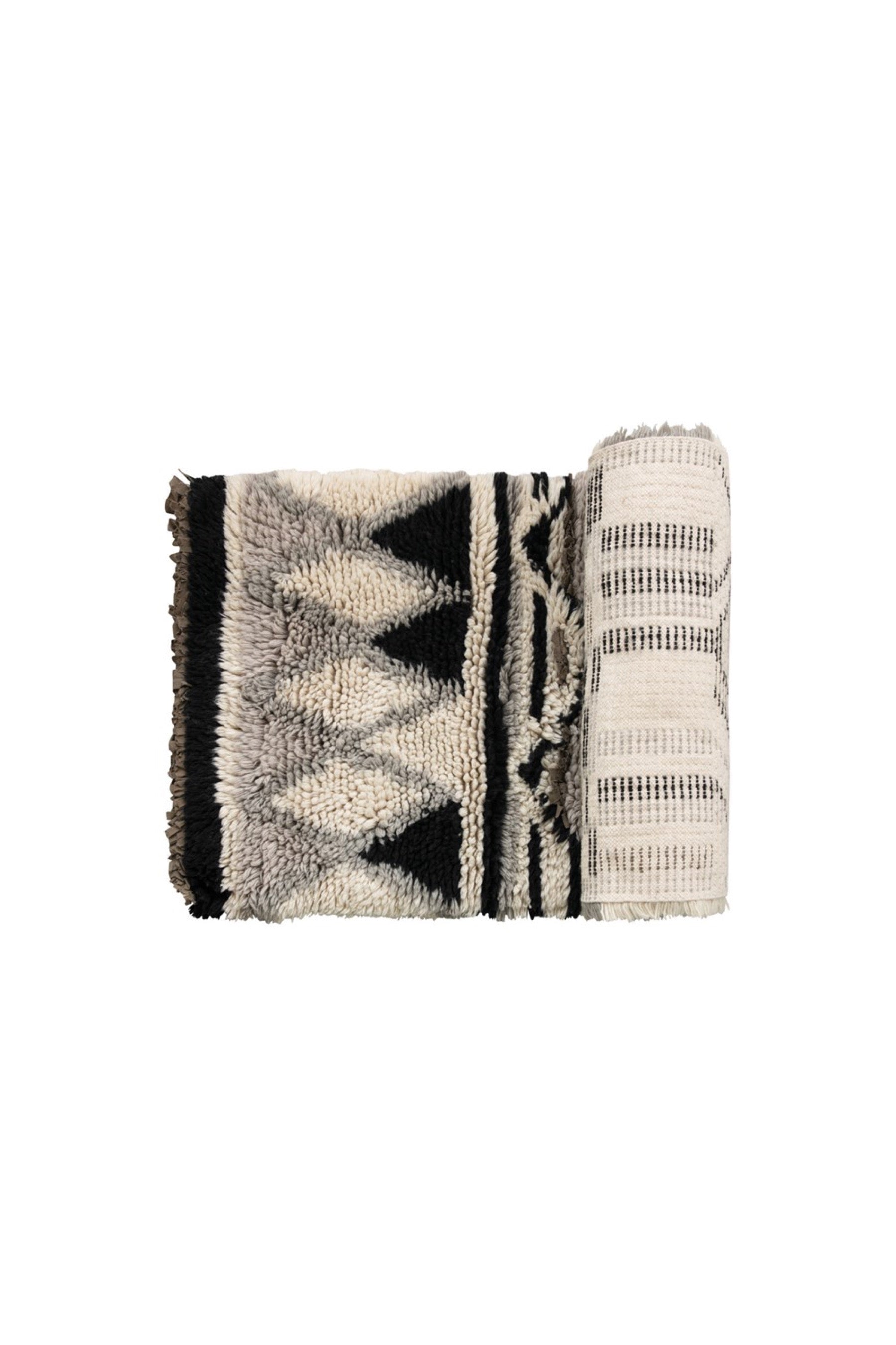 Patterned Wool Shag Runner