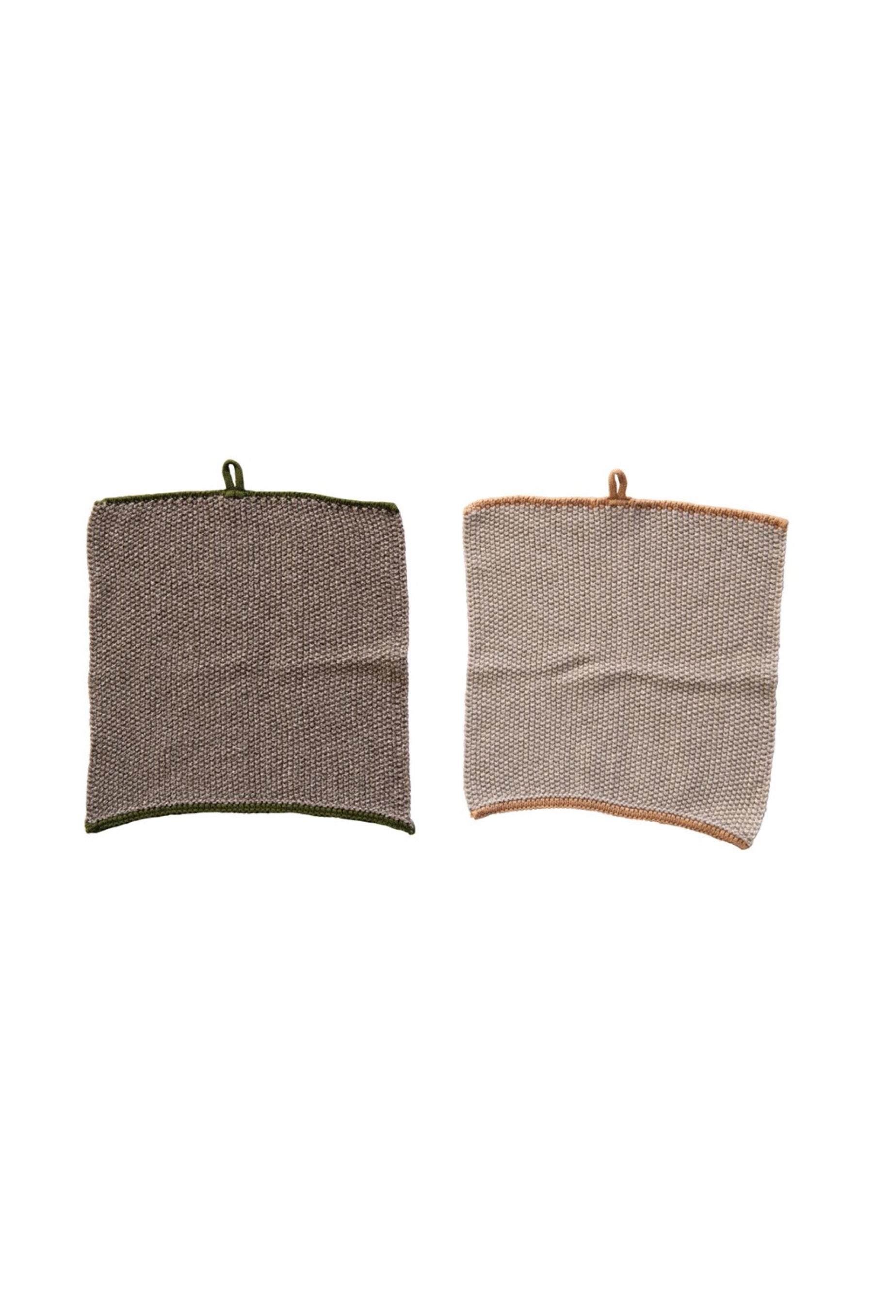 Mustard + Olive Knit Towel Set