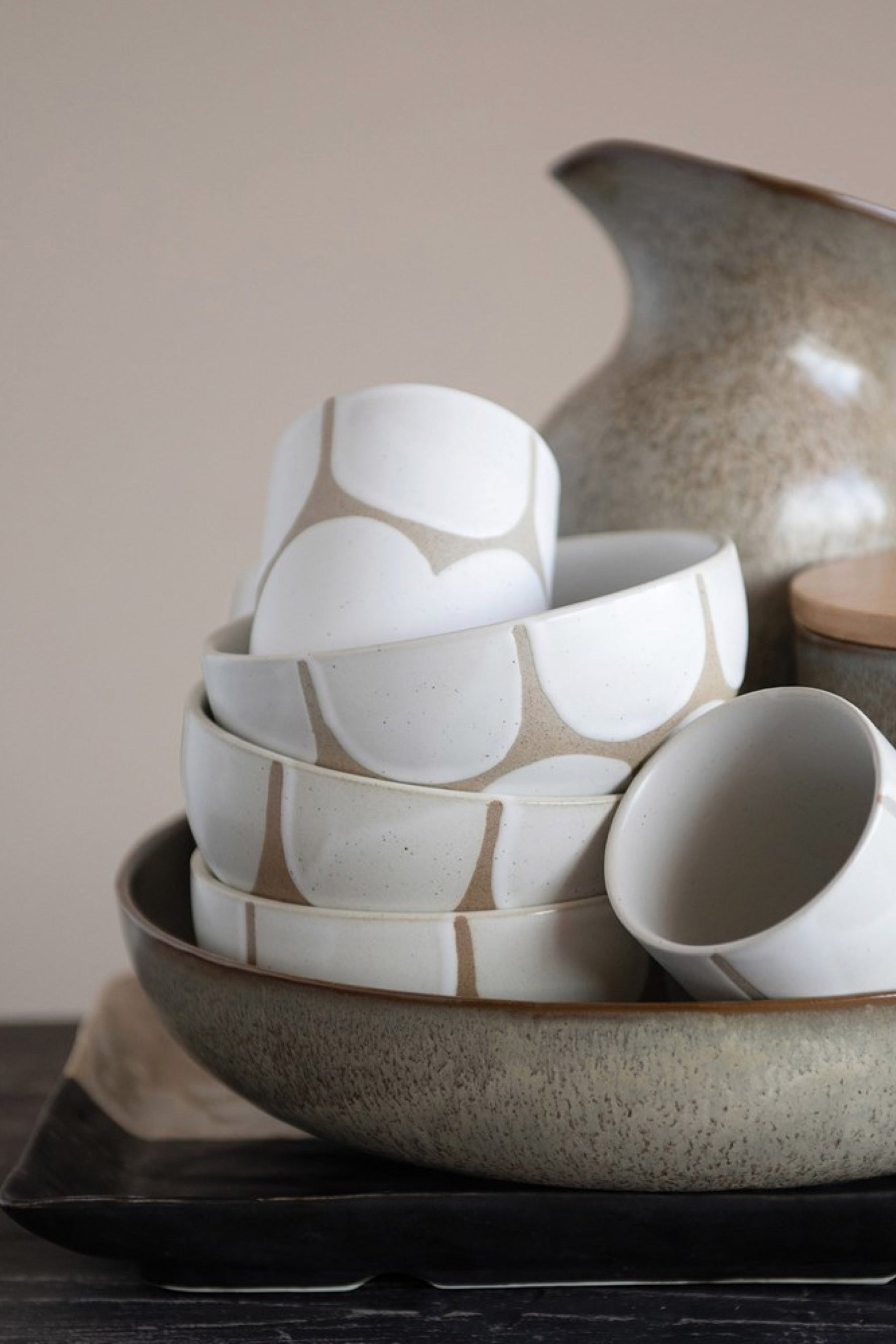 Scalloped Stoneware Bowl