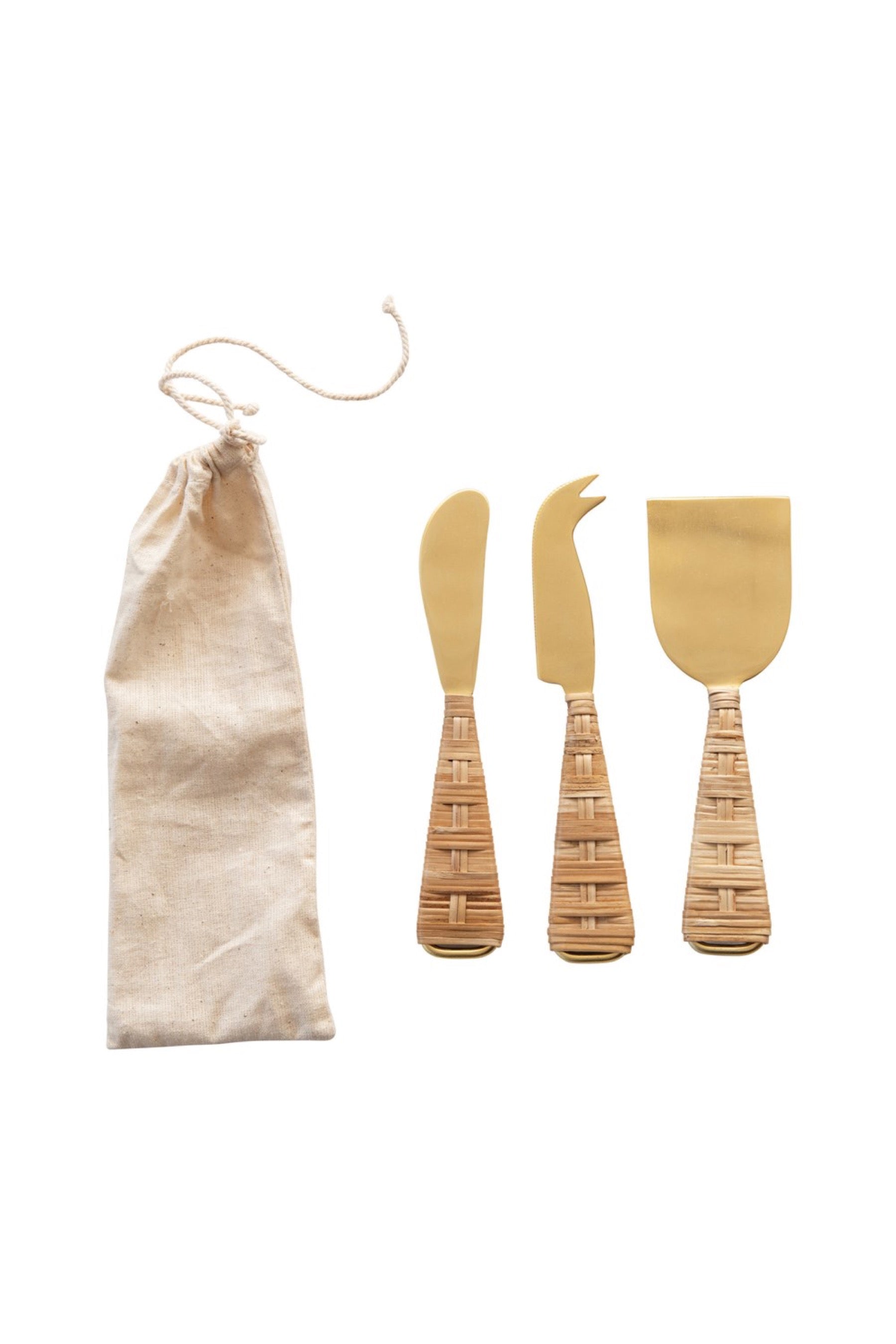 Rattan Cheese Knives