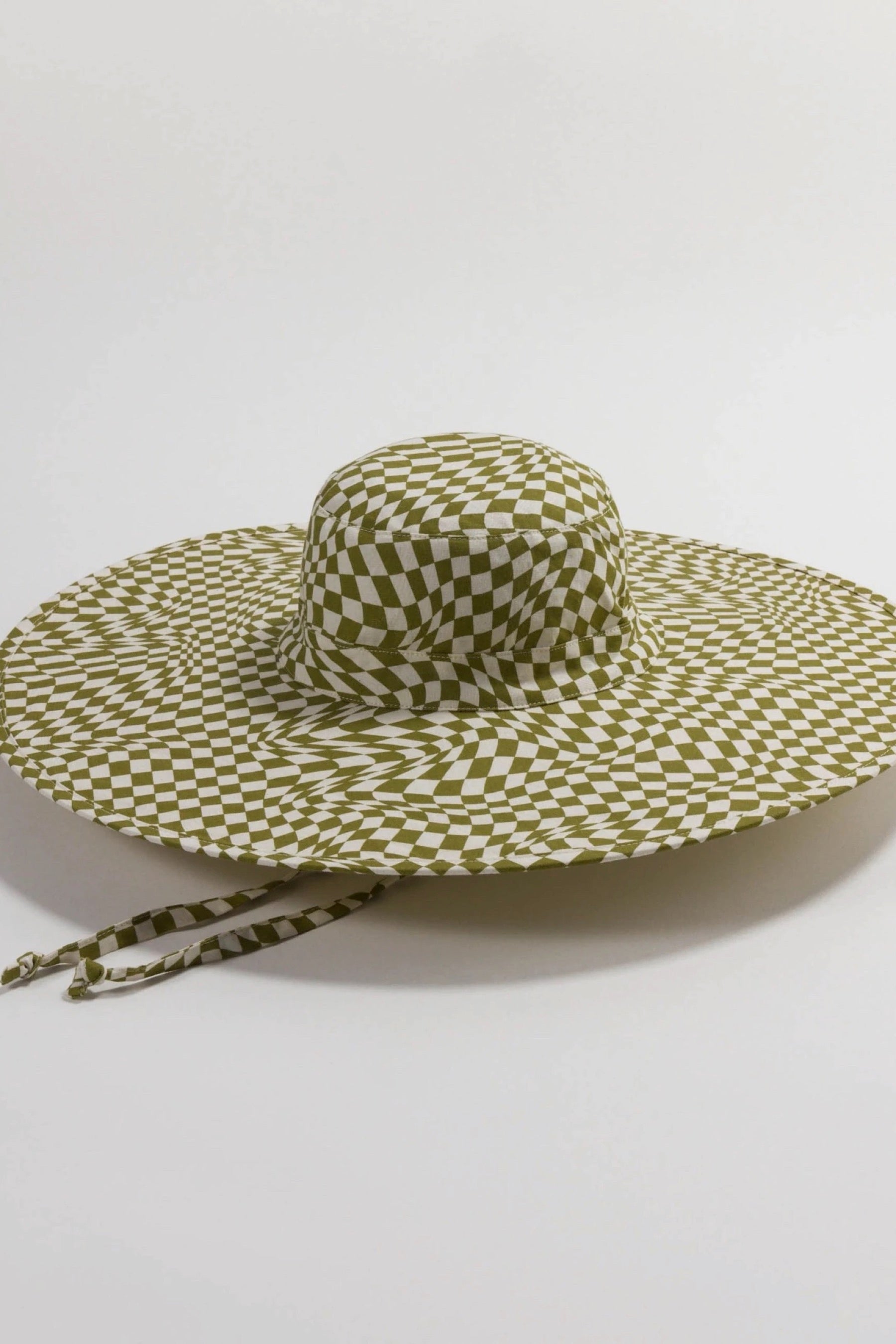 Moss Trippy Checker Packable Sun Hat
