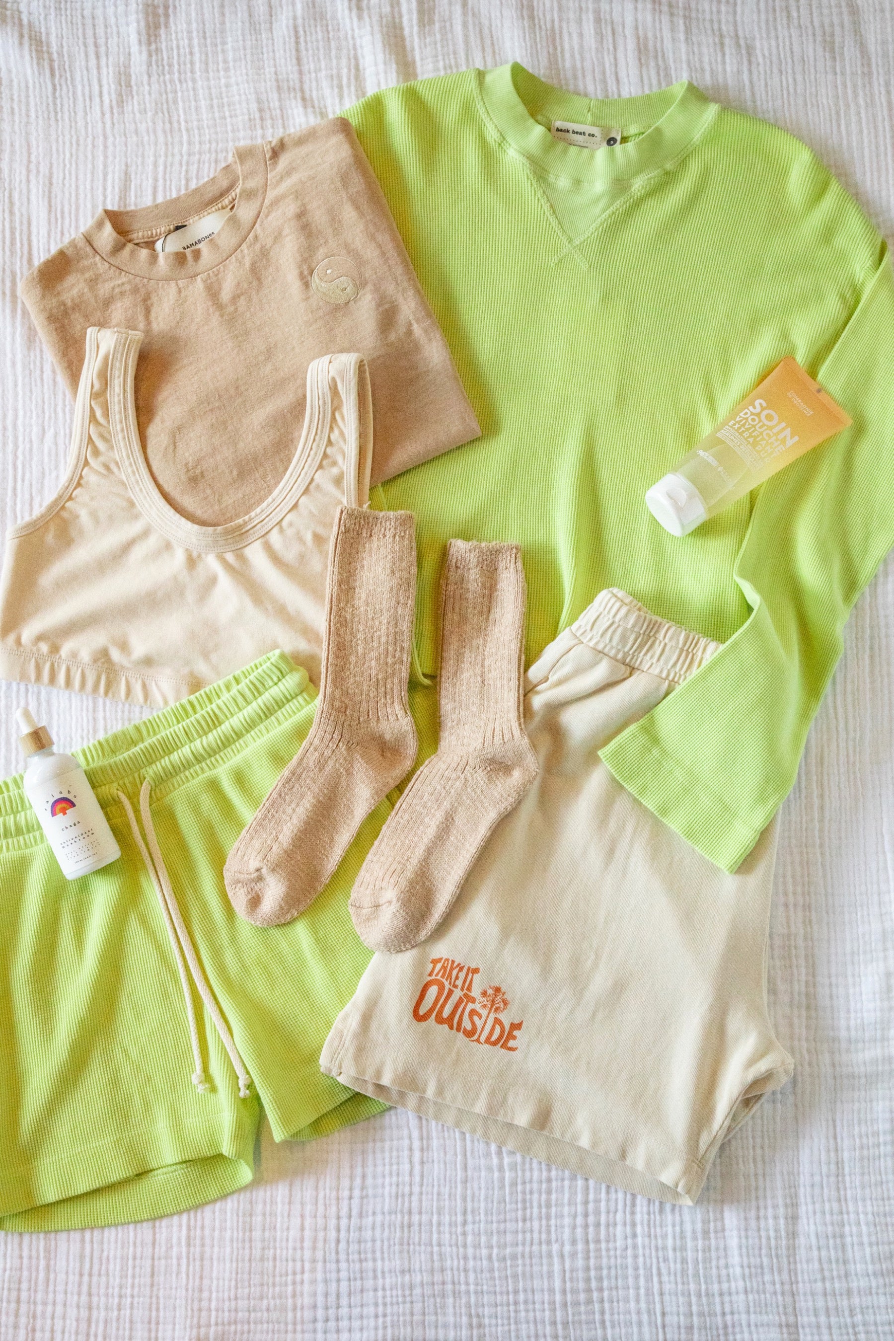 Celery Waffle Mock Pullover