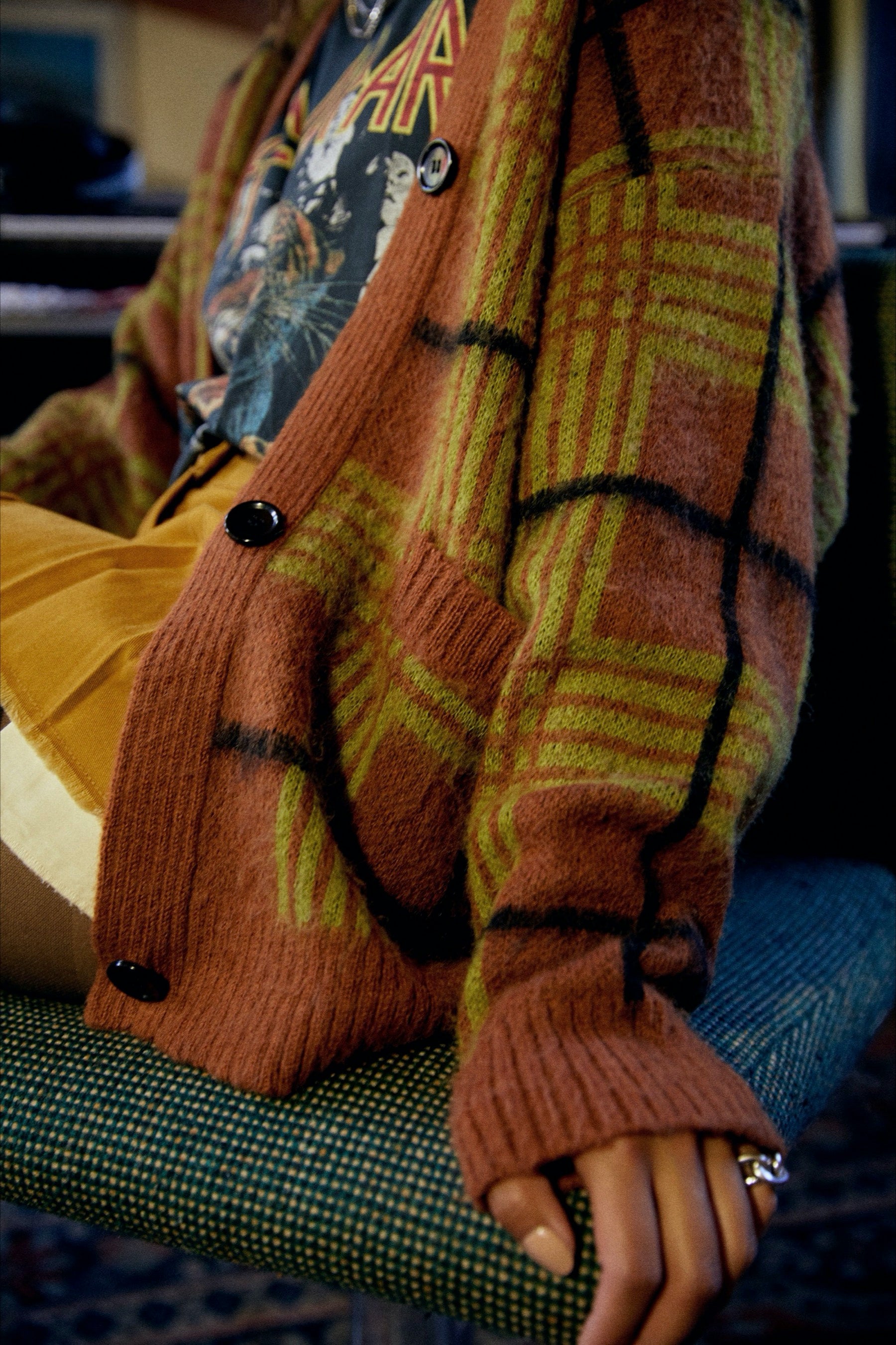 Spiced Autumn Plaid Oversized Cardigan