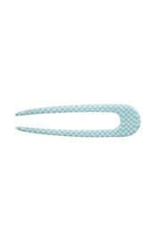 Blue Checker French Hair Pin