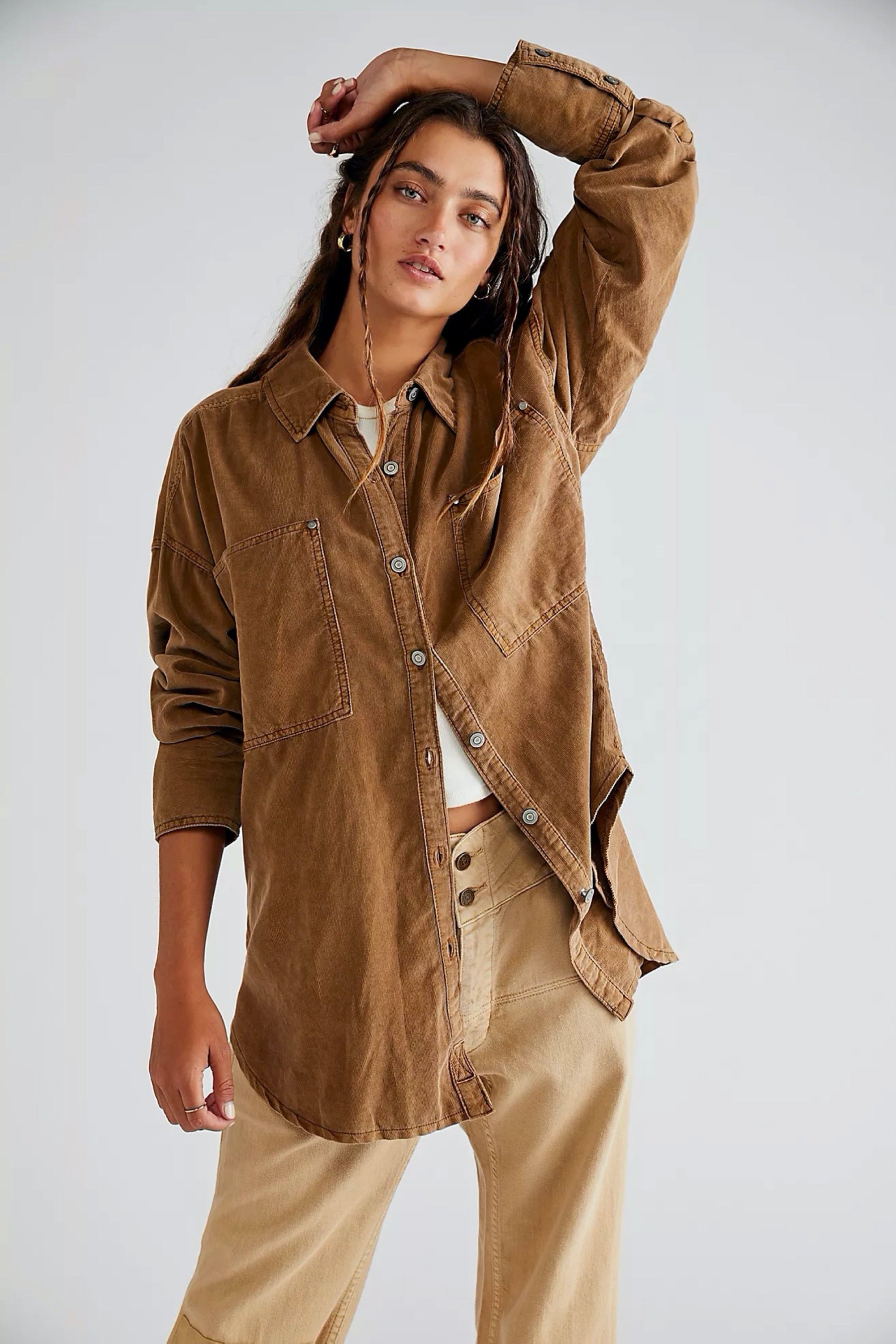 Warm Tobacco Baby Cord Buttondown