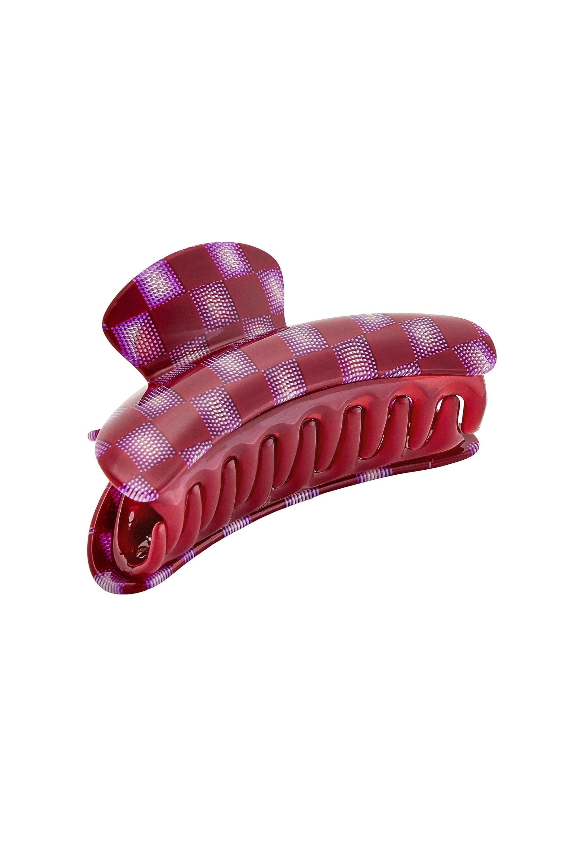 Fuchsia Checker Midi Heirloom Claw