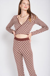 Maroon Cassie Wrap Top