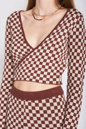 Maroon Cassie Wrap Top