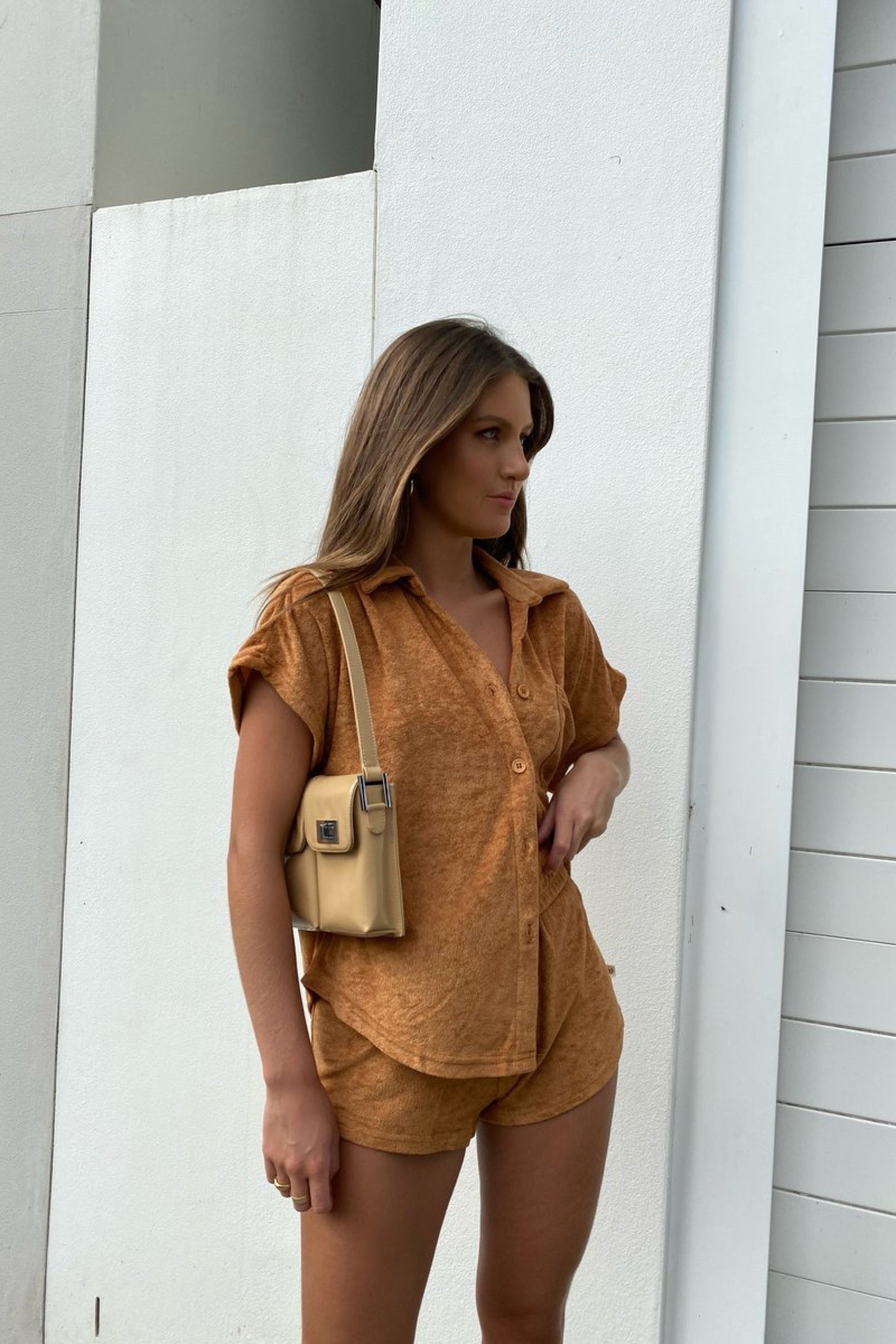 Latte Terry Shirt Set