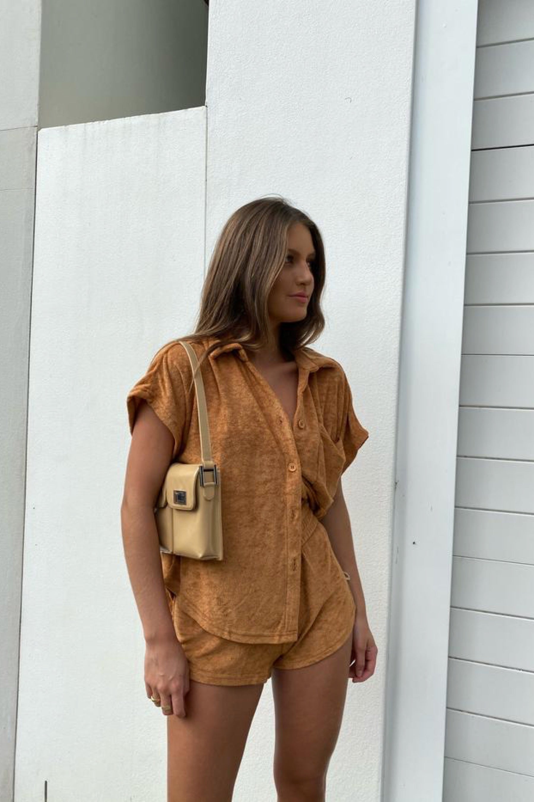 Latte Terry Shirt Set