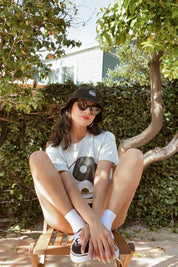 Washed White Yin Yang Basic Tee