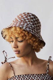 Brown Check Bucket Hat