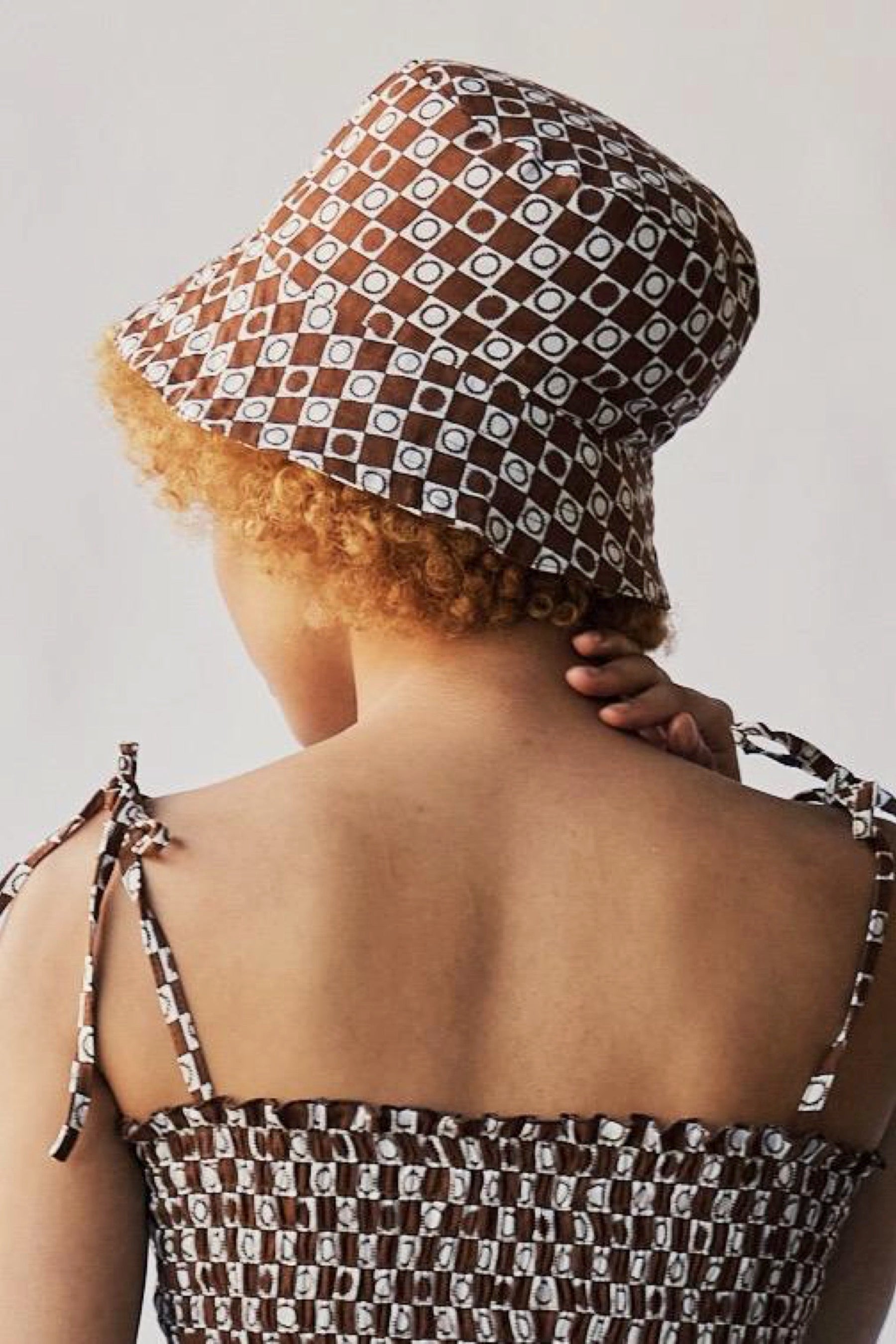 Brown Check Bucket Hat
