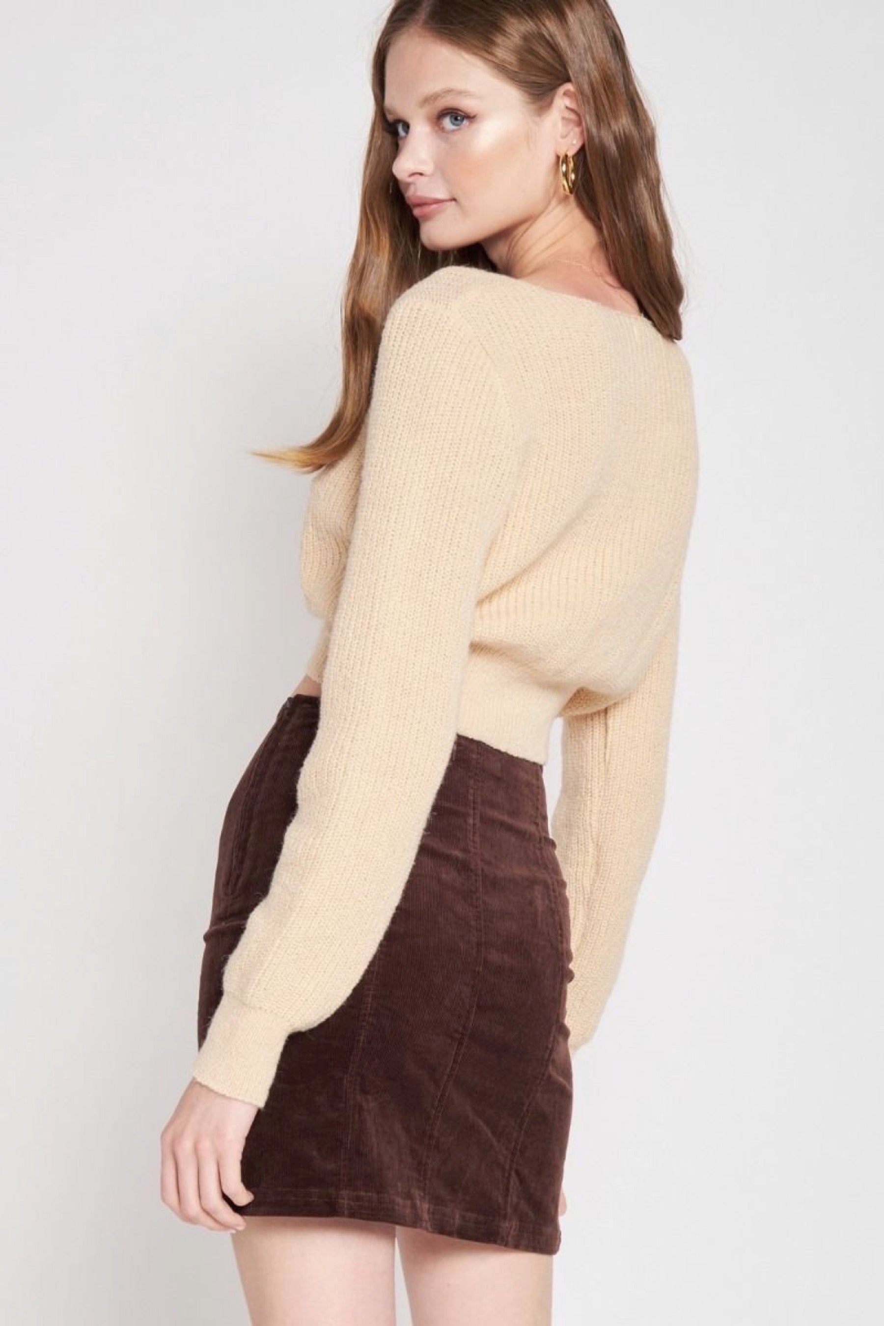 Cream Twisted Sweater