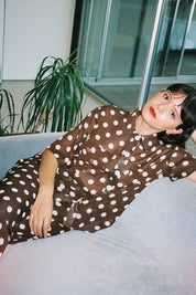 Brown Dots Joanna Top