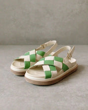 Ivory + Evergreen Scacchi Sandal