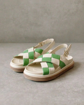 Ivory + Evergreen Scacchi Sandal