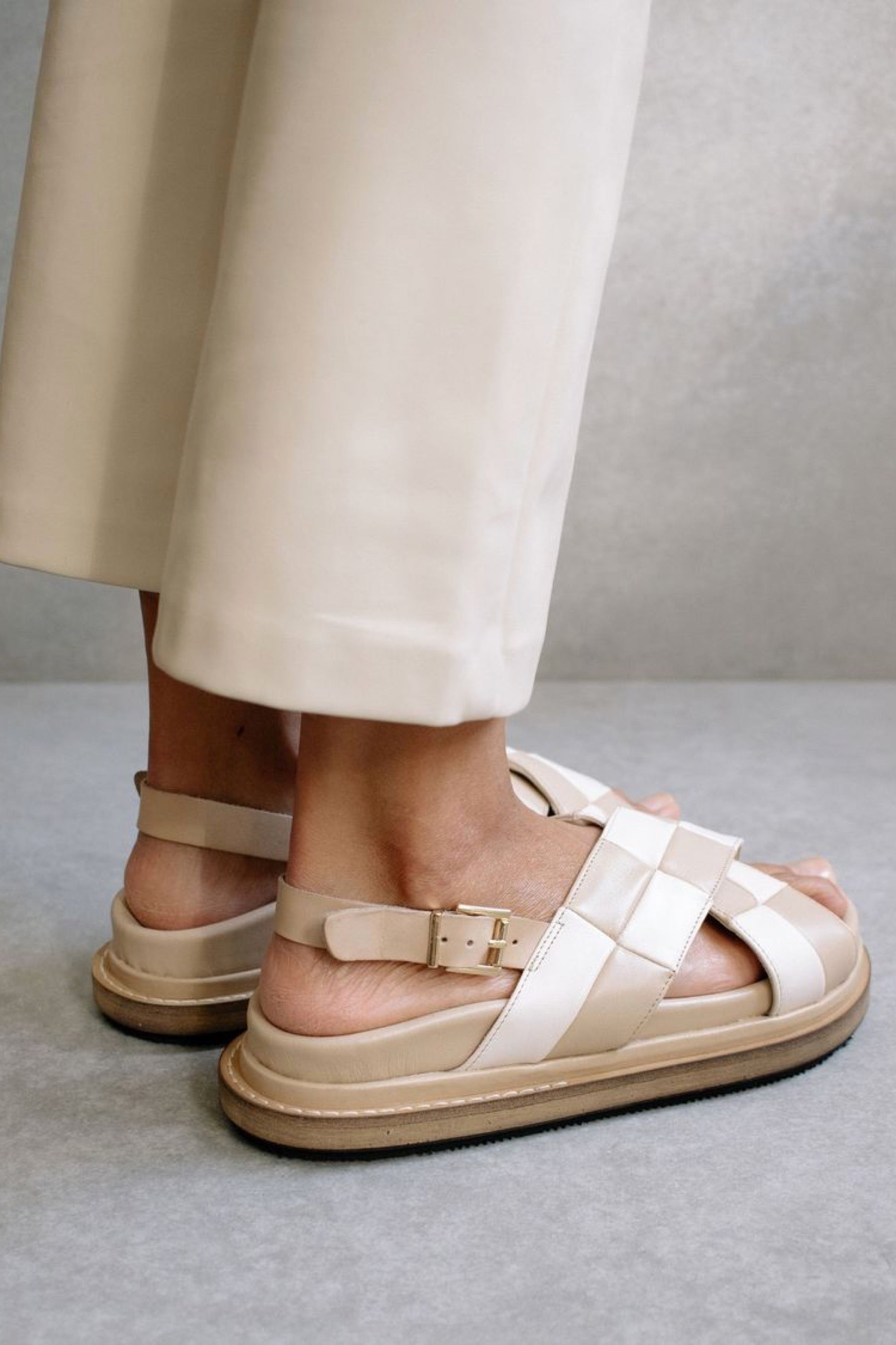 Stone + Beige Marshmallow Scacchi Sandal
