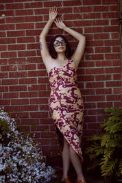 Wine Chrysanthemum Celine Dress