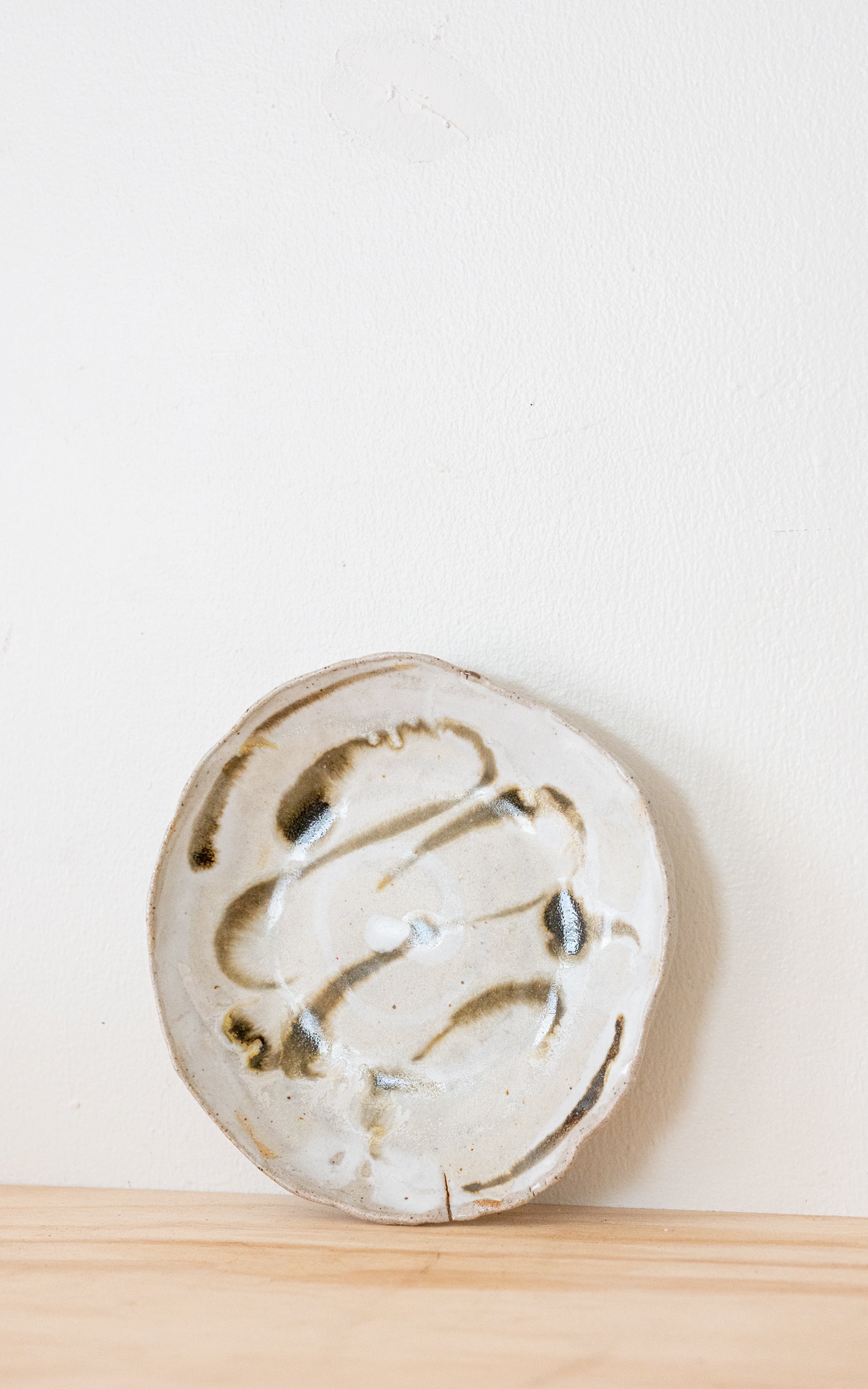 White + Brown Ceramic Plate