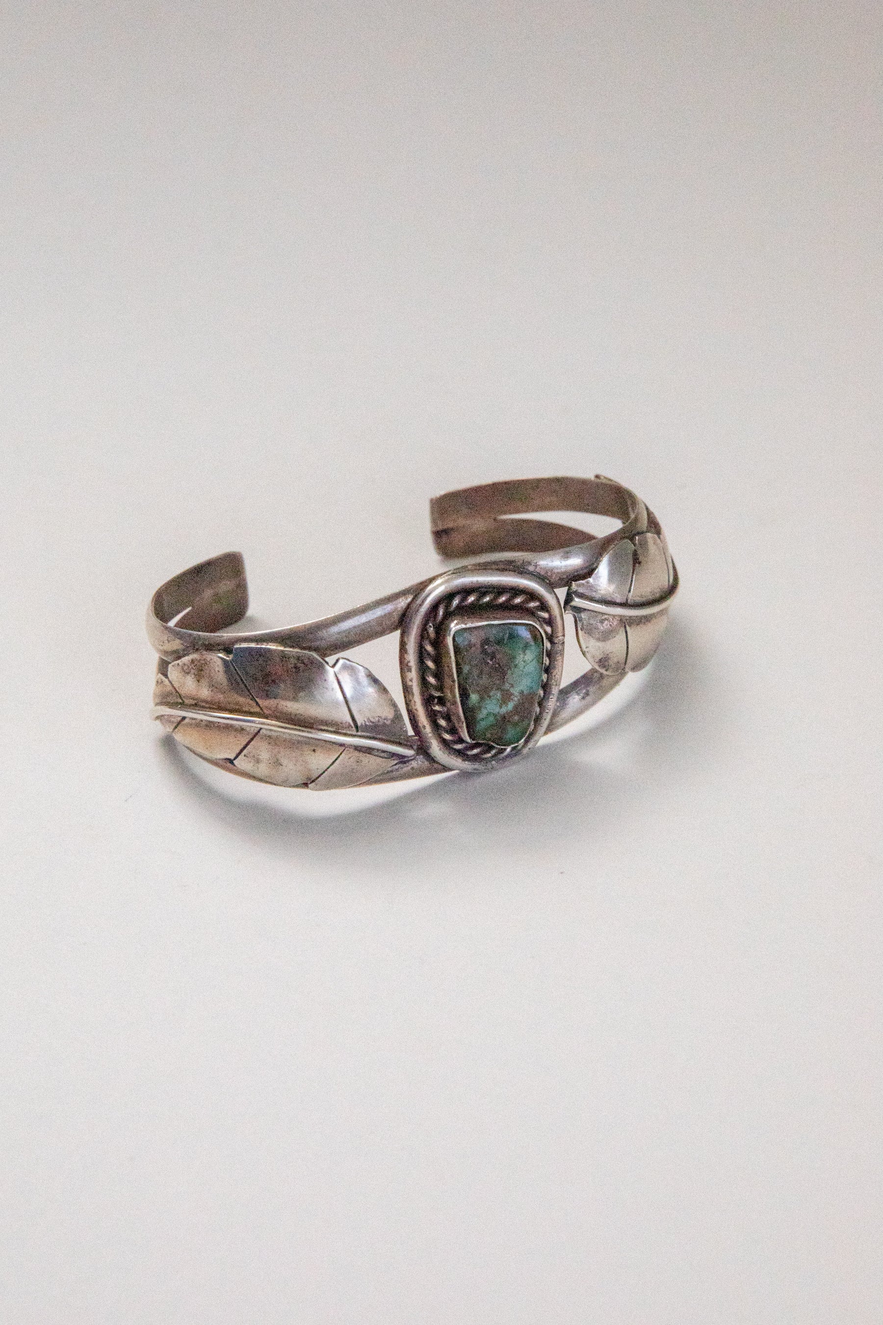 1950s Navajo Turquoise Leaf Cuff
