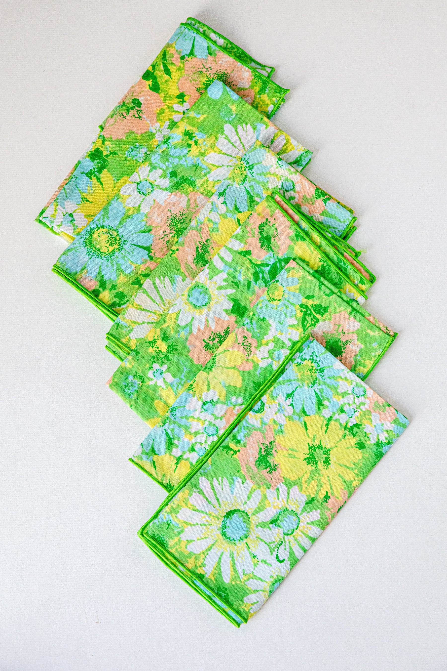 Green Floral Napkin Set