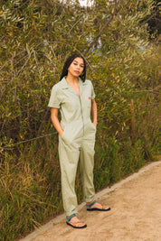 Sage Cuffed Coveralls