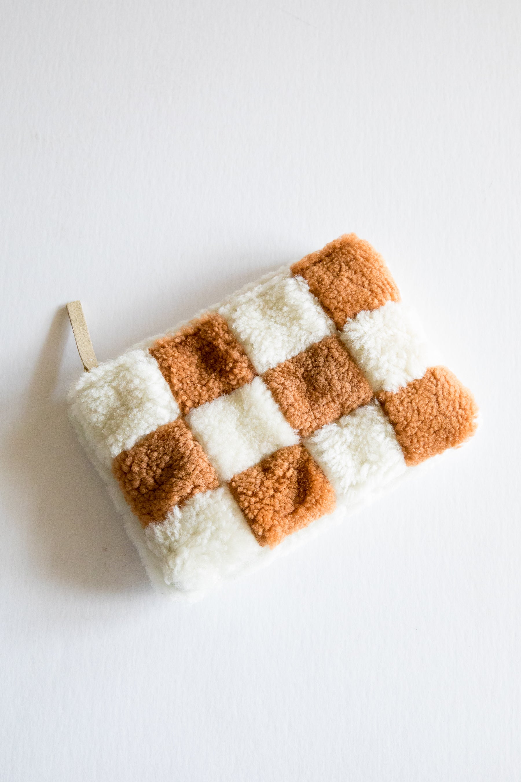 X Prism Cognac + White Checkered Patchwork Pouch