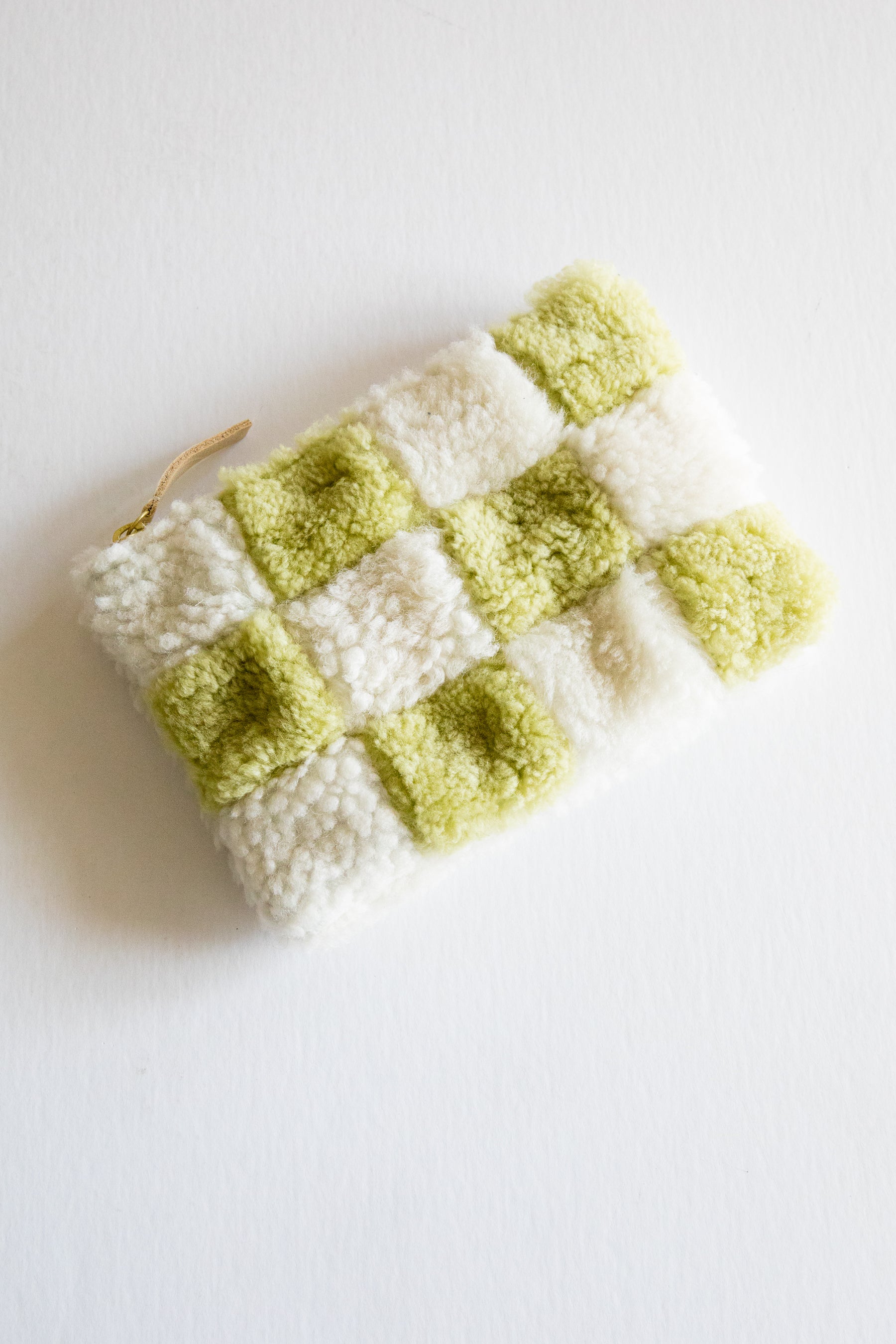 X Prism Avocado + White Checkered Patchwork Pouch