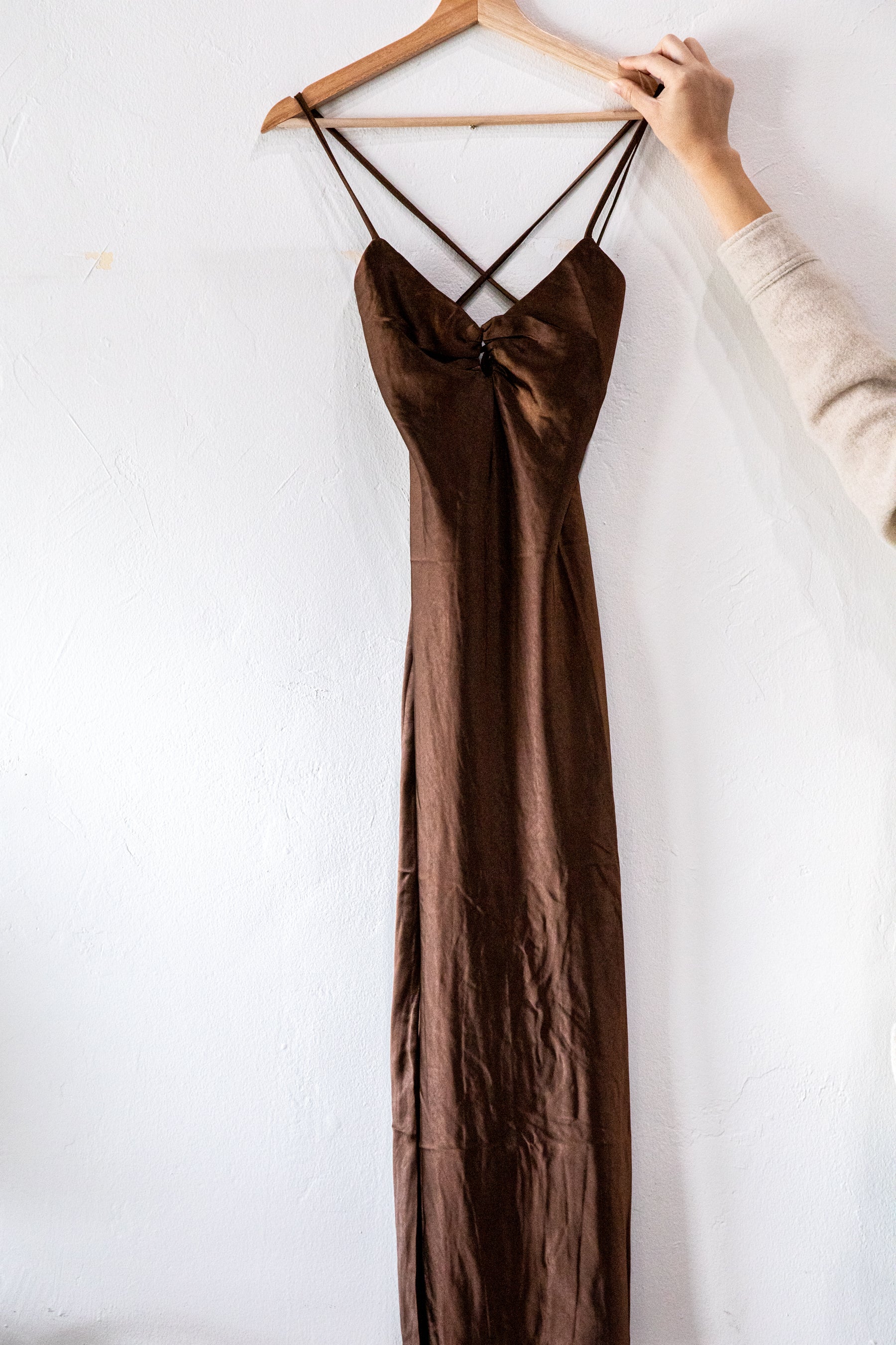 Chocolate Satin Sophie Dress