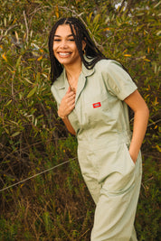 Sage Cuffed Coveralls