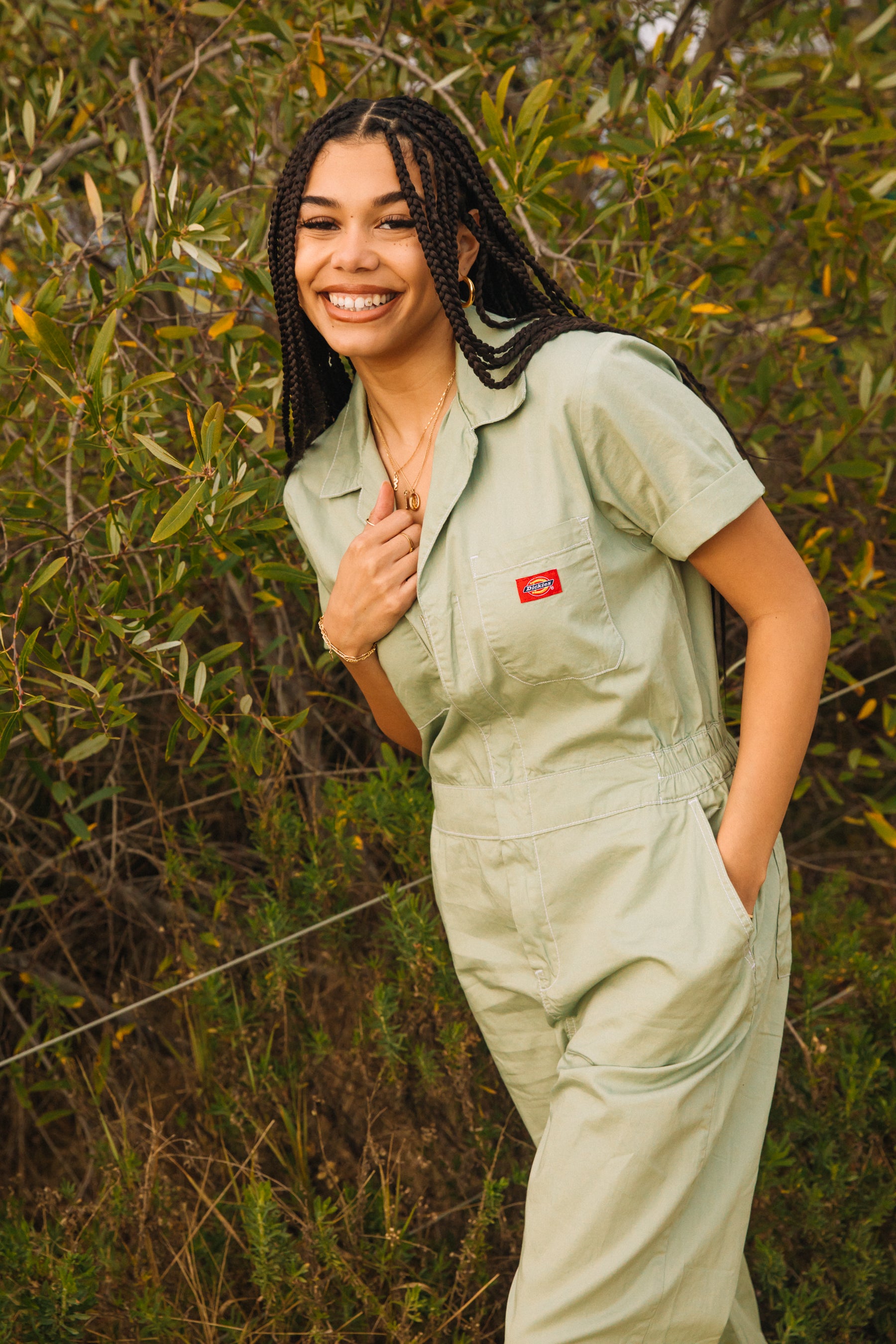 Sage Cuffed Coveralls