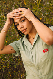 Sage Cuffed Coveralls