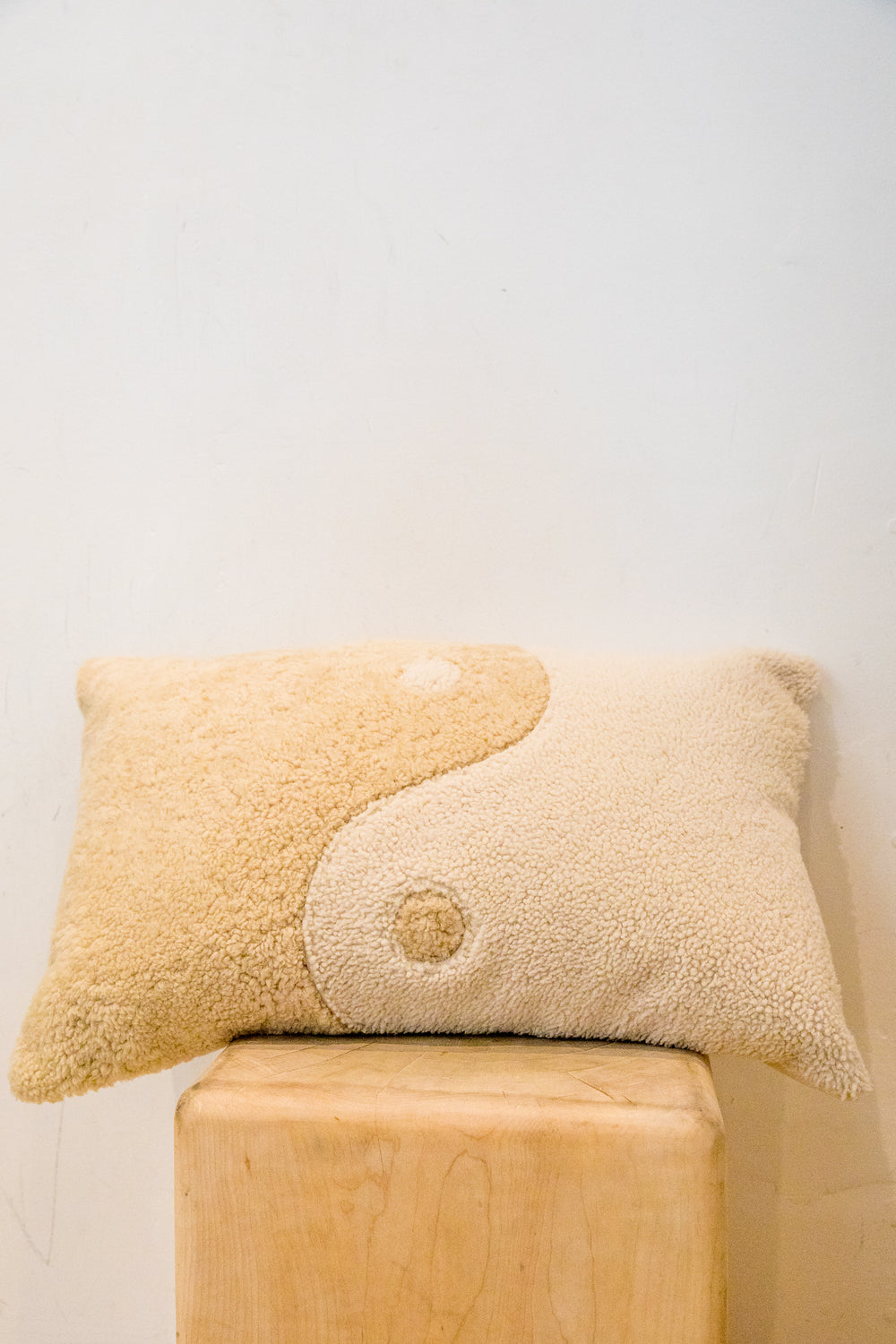 X Prism Beige + White Yin Yang Patchwork Pillow