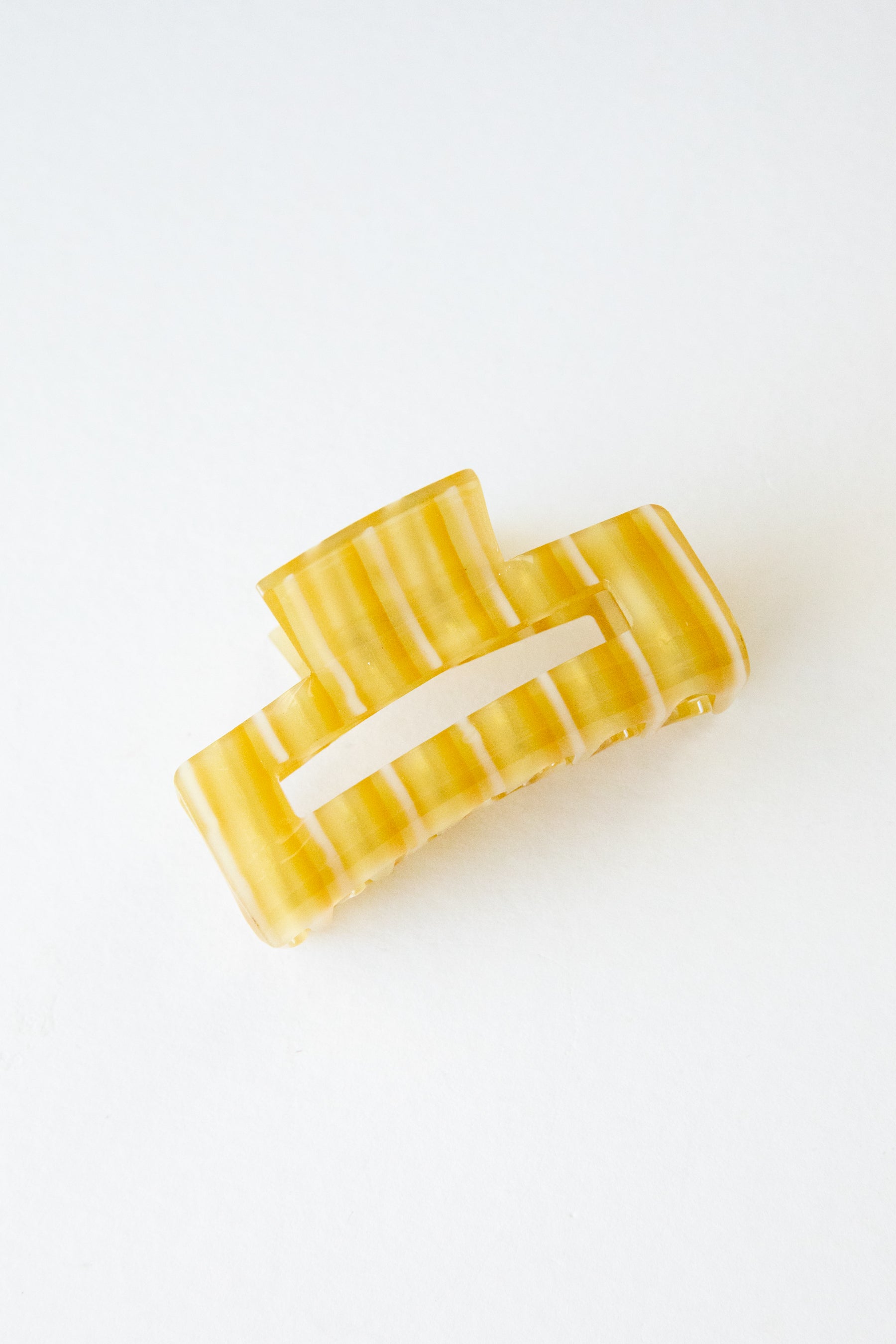 Yellow Candy Stripe Hair Claw