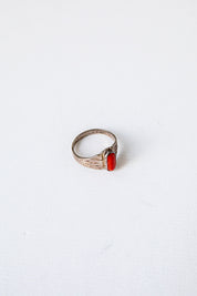 Coral Oblong Stone Ring