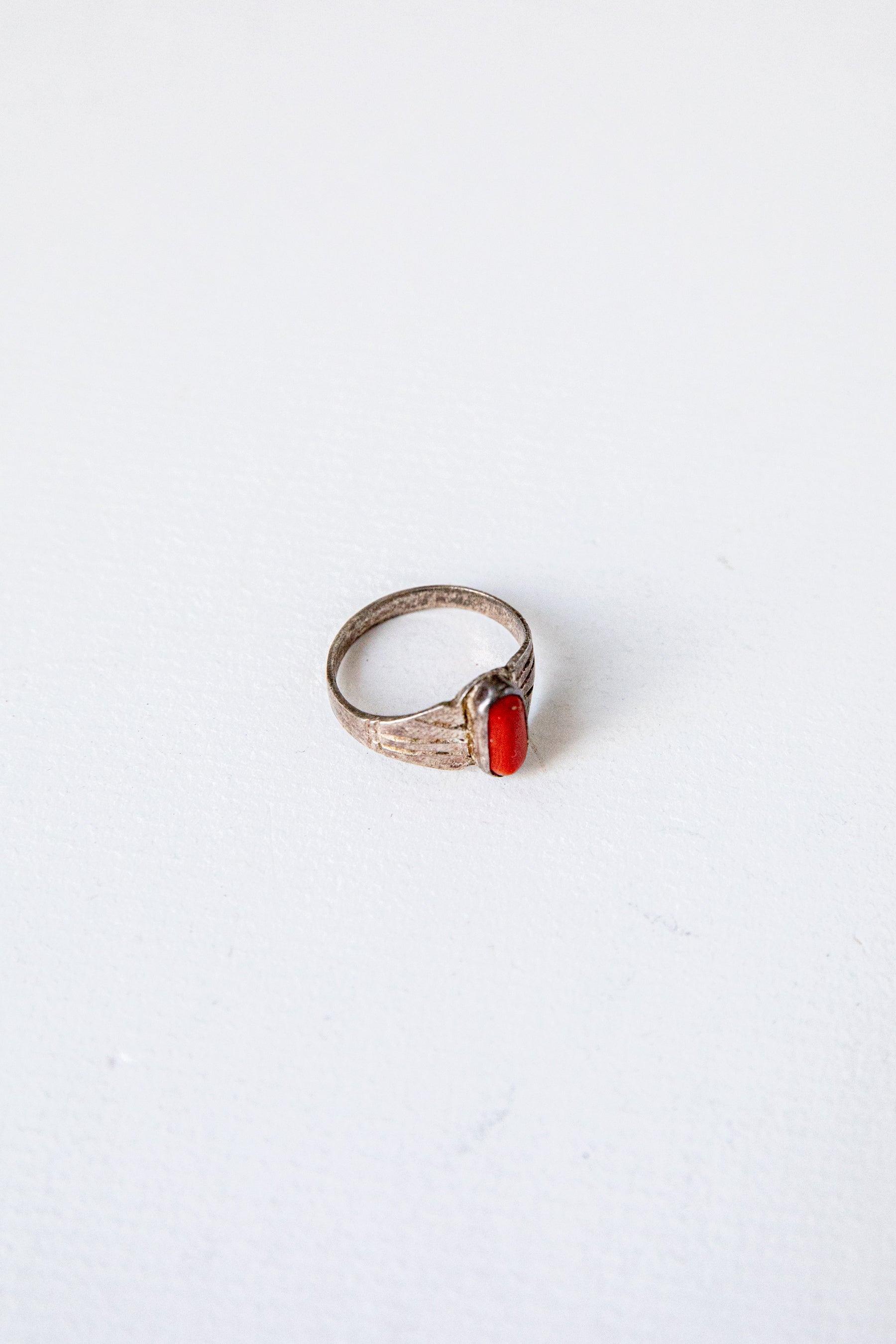 Coral Oblong Stone Ring