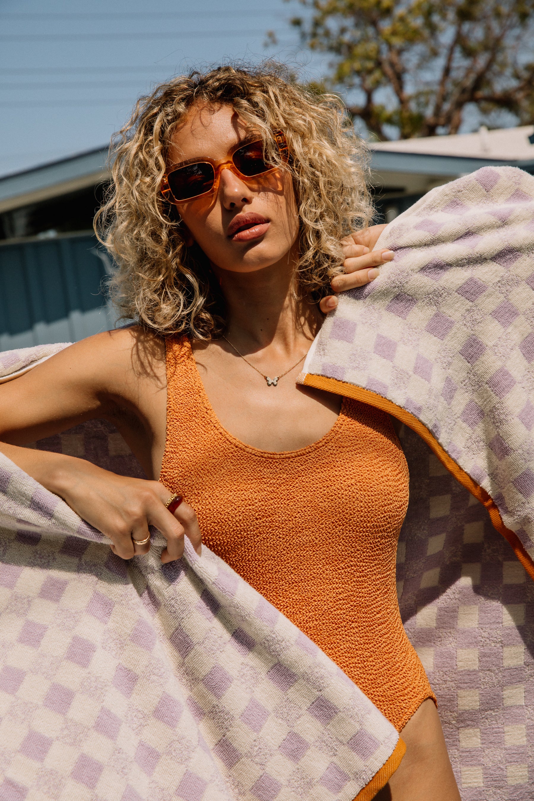 Orchid Metal Monroe Towel