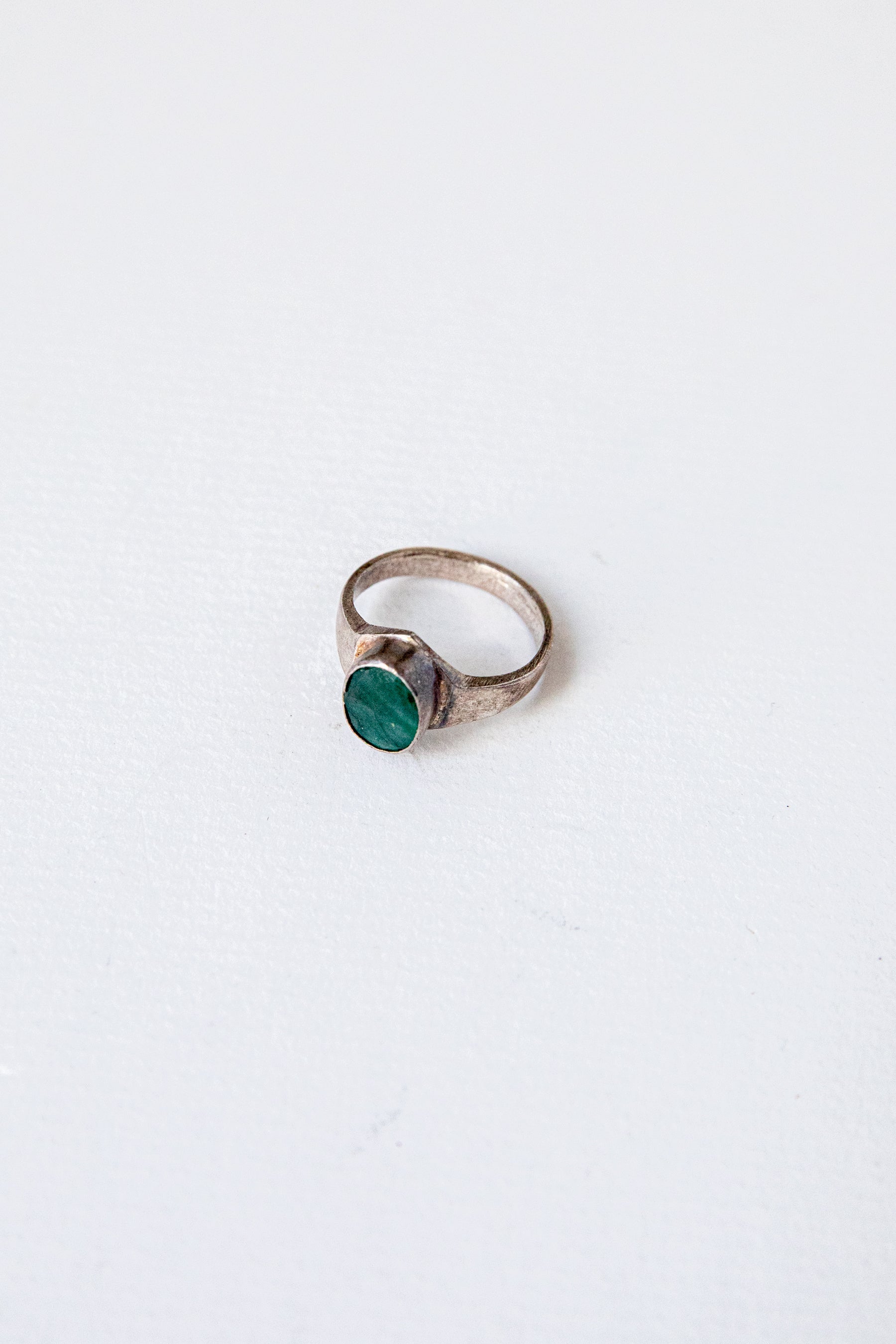 Dark Green Oval Stone Ring