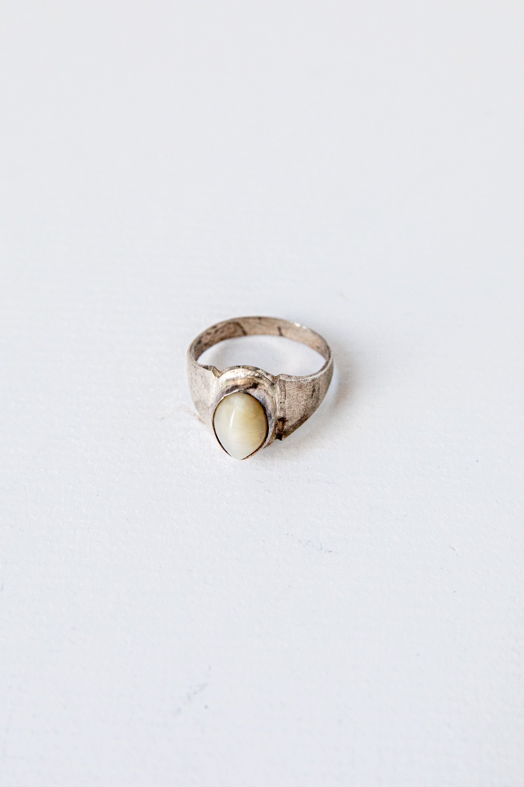 Ecru Ellipse Stone Ring