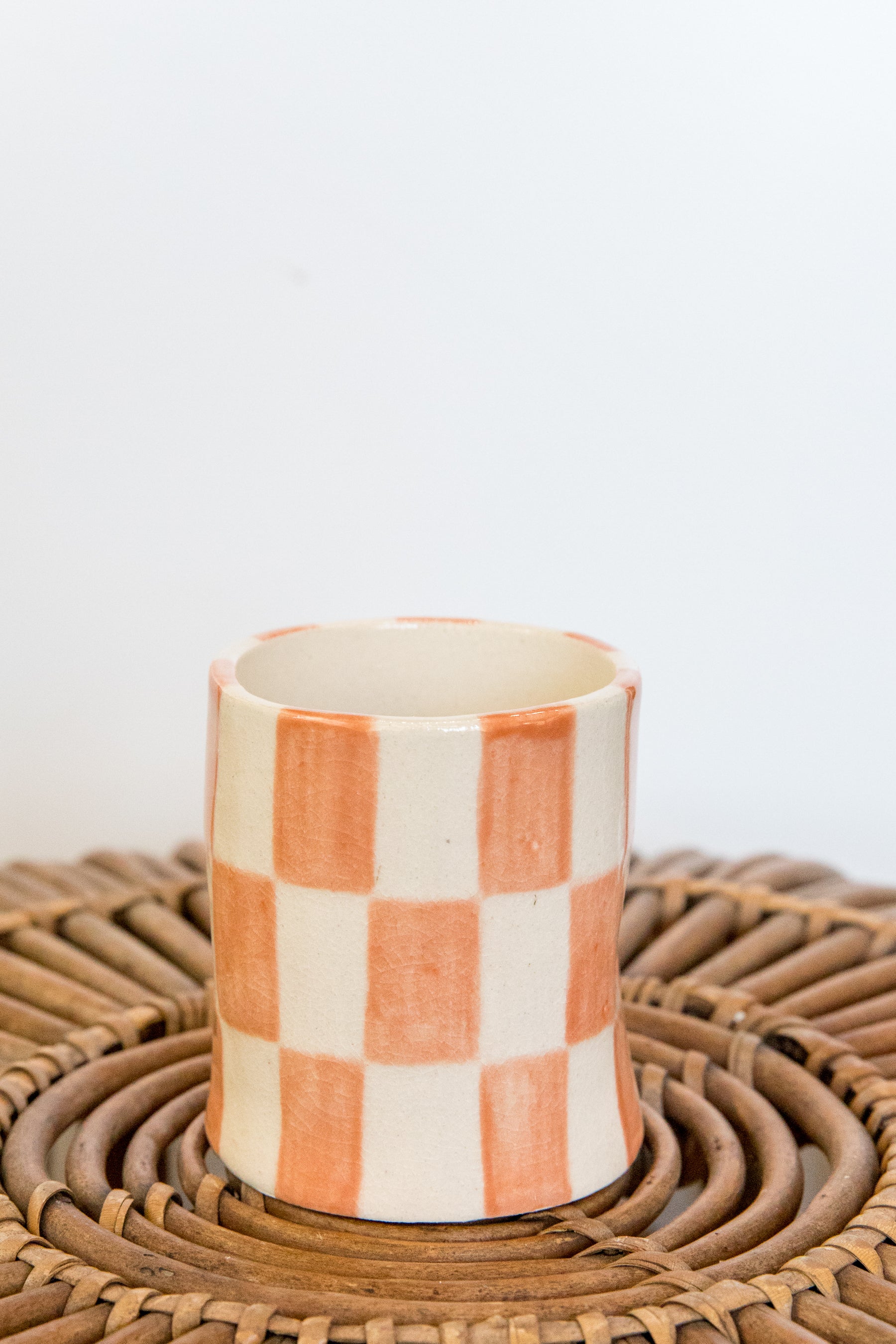 Terracotta Checkered Dimple Tumbler
