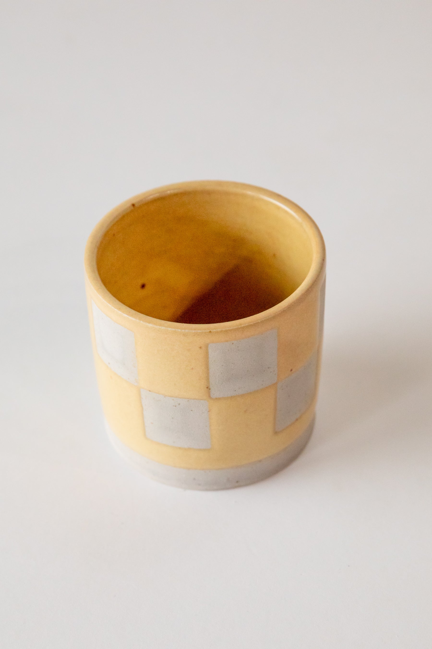 X Prism Pale Yellow Checked Tumbler